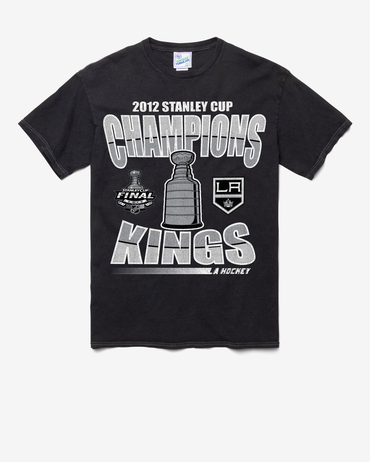 LOS ANGELES KINGS VINTAGE STAN LOCKER VINTAGE '47 TUBULAR TEE DT BLACK