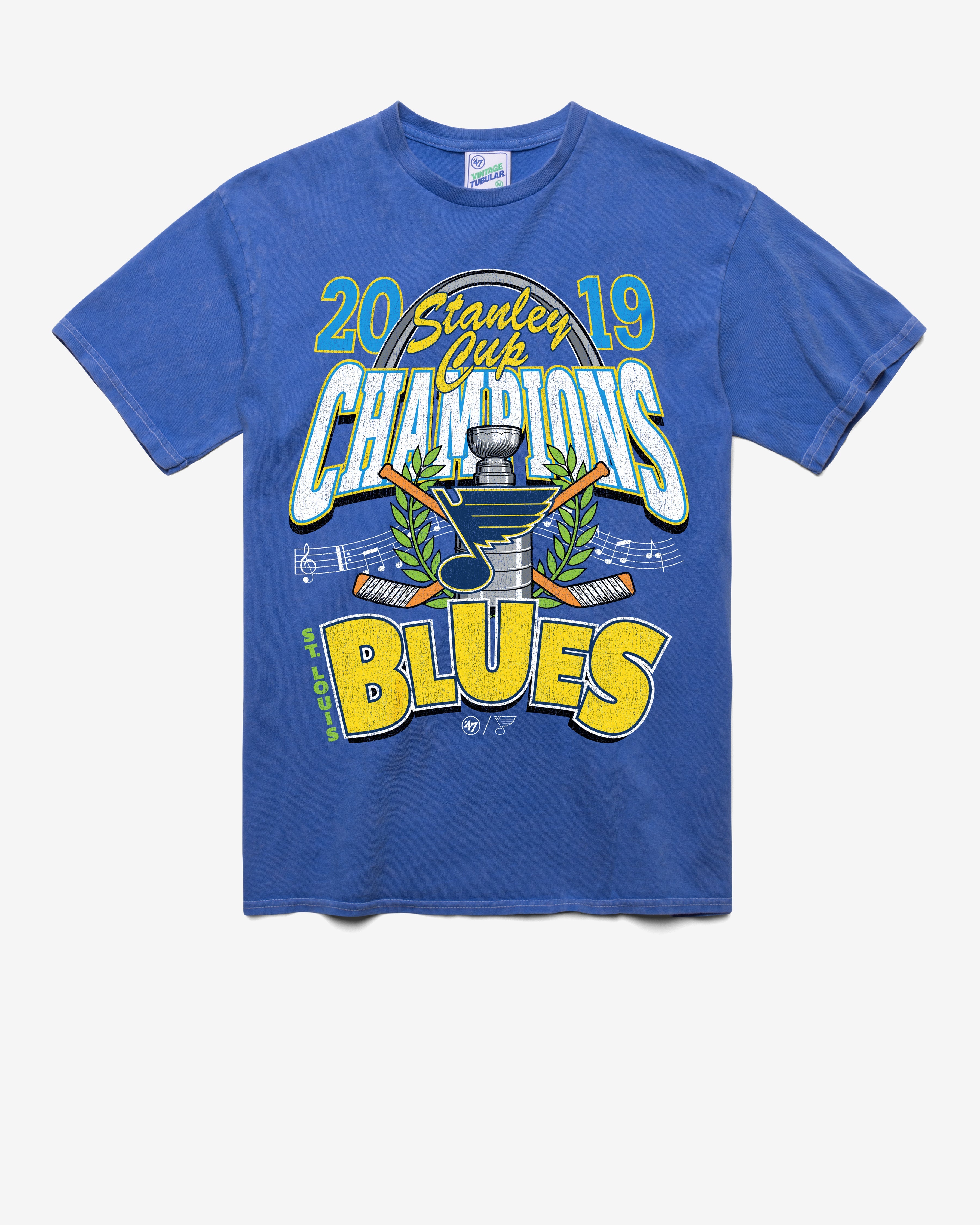 ST. LOUIS BLUES VINTAGE STANLEY LOCKER VINTAGE '47 TUBULAR TEE DT CALI BLUE