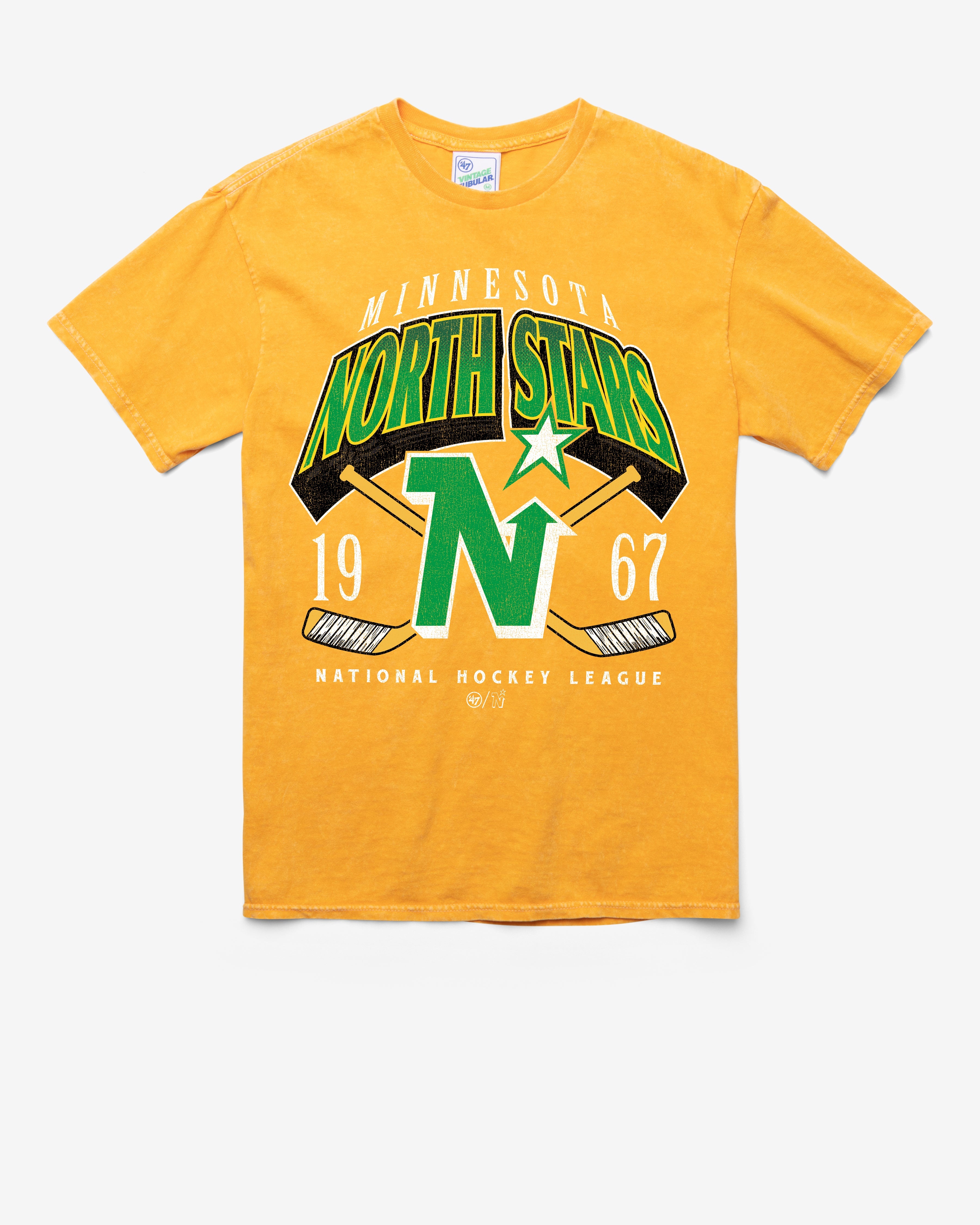 MINNESOTA NORTH STARS VINTAGE LOCKER VINTAGE '47 TUBULAR TEE DT GOLD