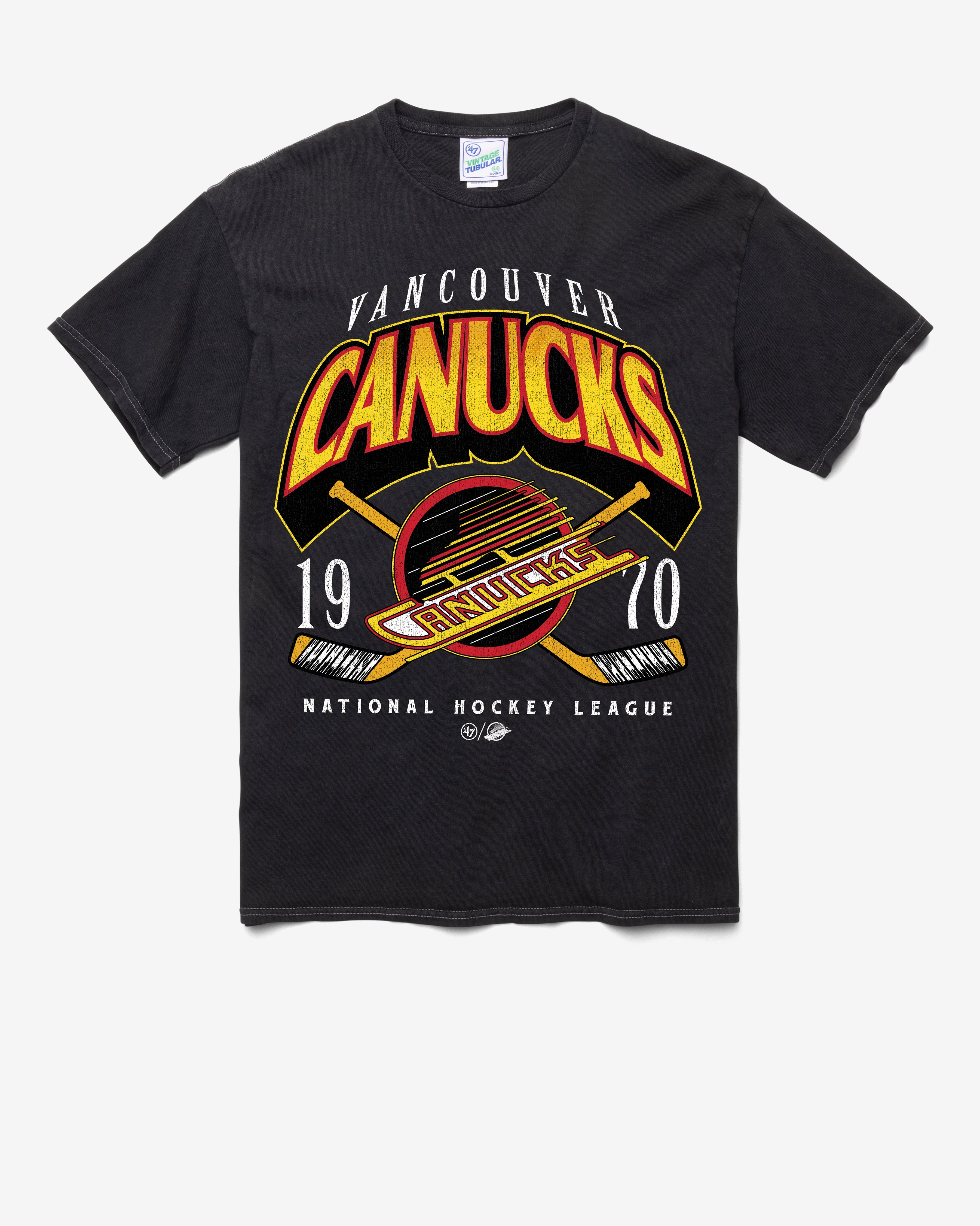 VANCOUVER CANUCKS VINTAGE LOCKER VINTAGE '47 TUBULAR TEE DT BLACK