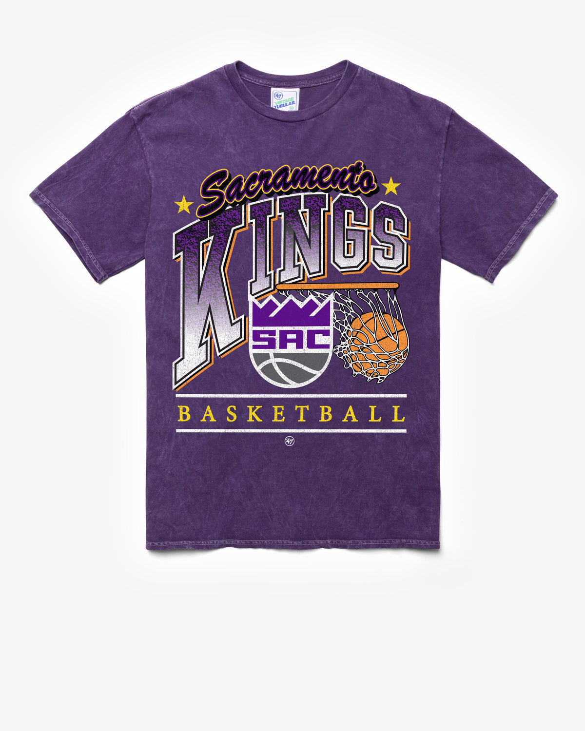 SACRAMENTO KINGS LOCKER '47 TUBULAR TEE DT PURPLE