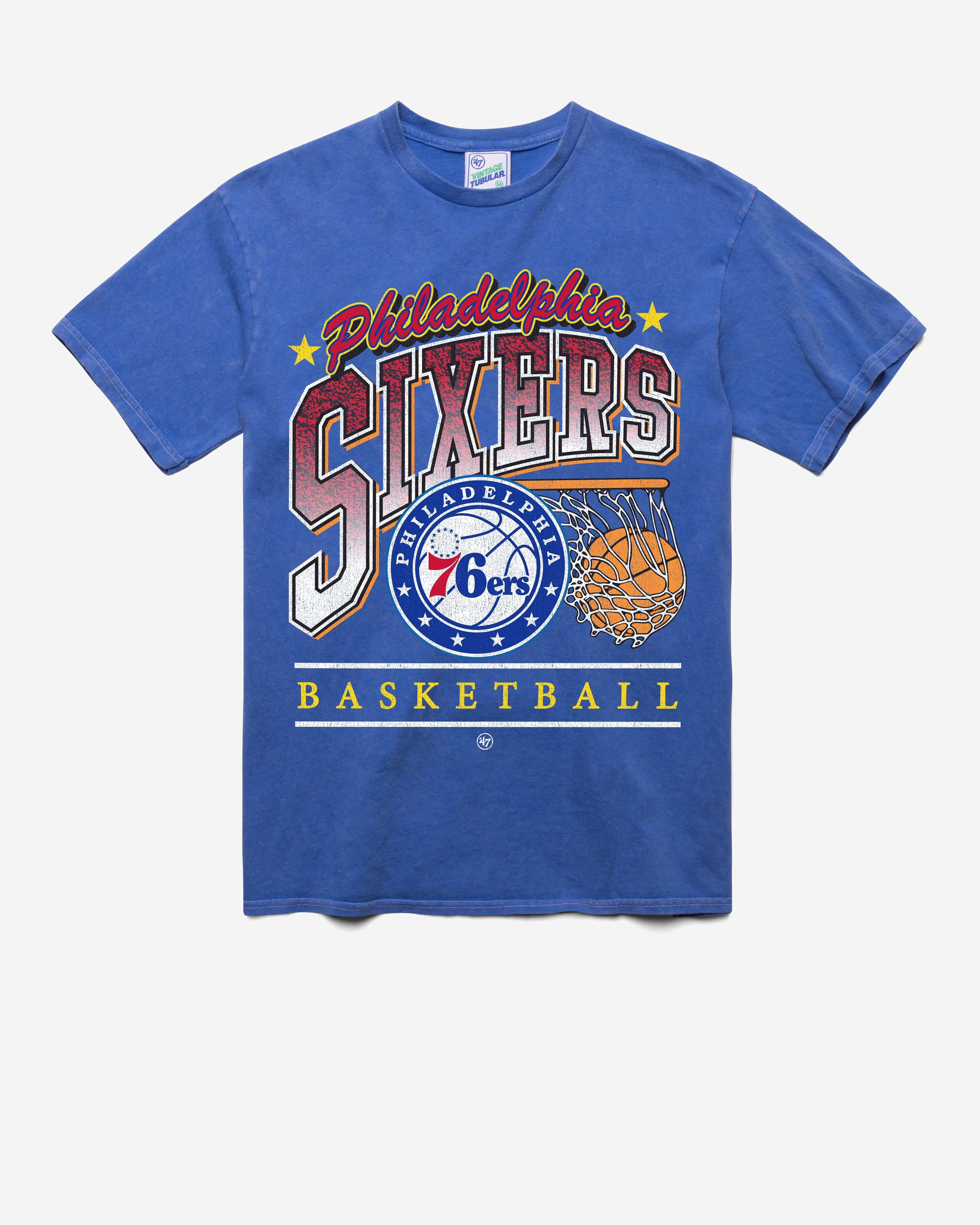 PHILADELPHIA 76ERS LOCKER '47 TUBULAR TEE DT CALI BLUE