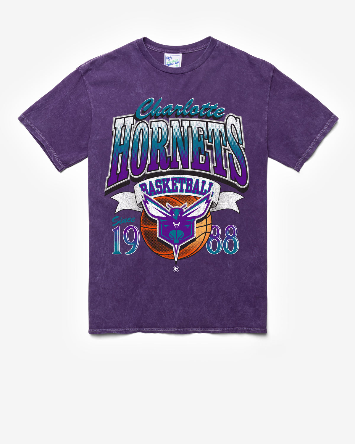 CHARLOTTE HORNETS LOCKER '47 TUBULAR TEE DT PURPLE