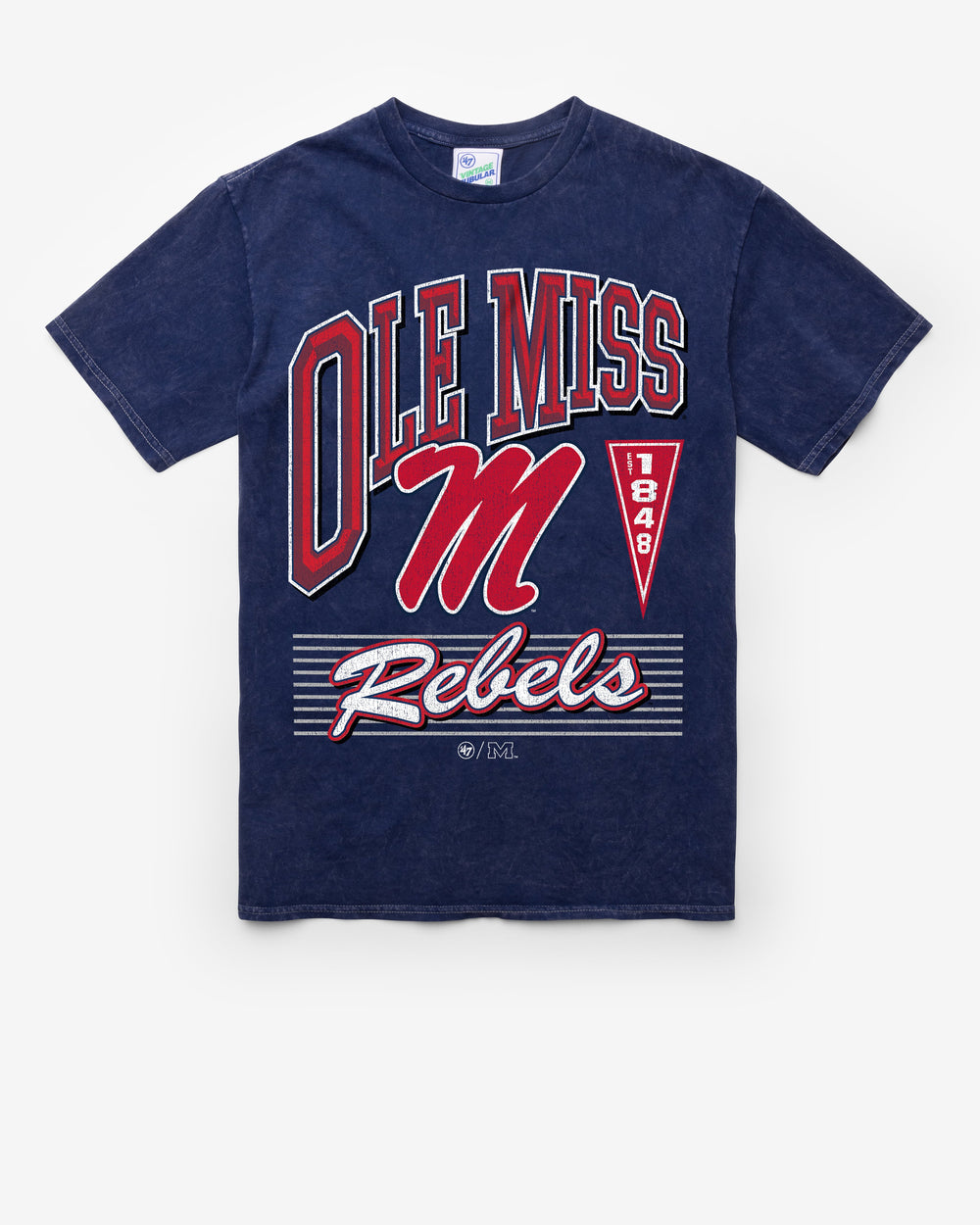 MISSISSIPPI REBELS LOCKER VINTAGE '47 TUBULAR TEE DT NAVY