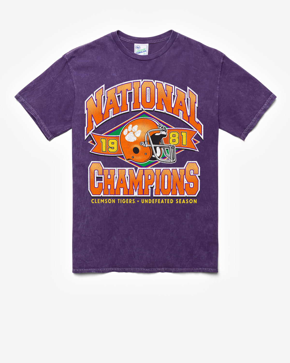 CLEMSON TIGERS H-CHAMPS LOCKER VINTAGE '47 TUBULAR TEE DT PURPLE