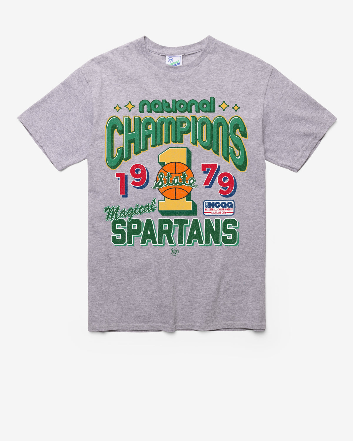 MICHIGAN STATE SPARTANS H-CHAM LOCKER VINTAGE '47 TUBULAR TEE DT ATHLETIC HEATHER