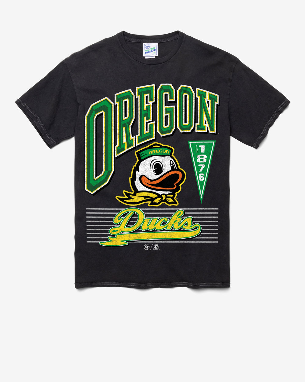 OREGON DUCKS LOCKER '47 VINTAGE TUBULAR TEE DT BLACK
