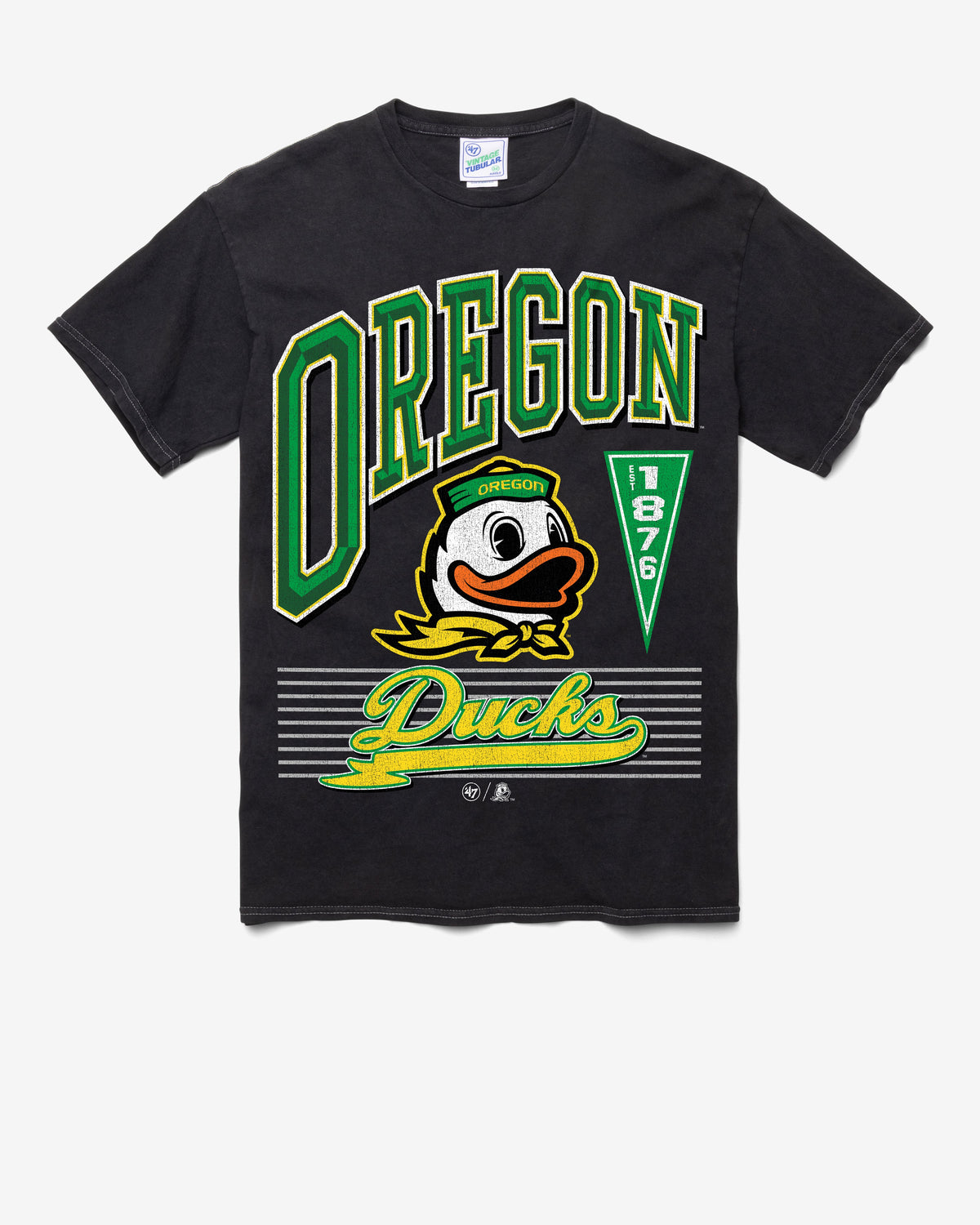 OREGON DUCKS LOCKER '47 VINTAGE TUBULAR TEE DT BLACK