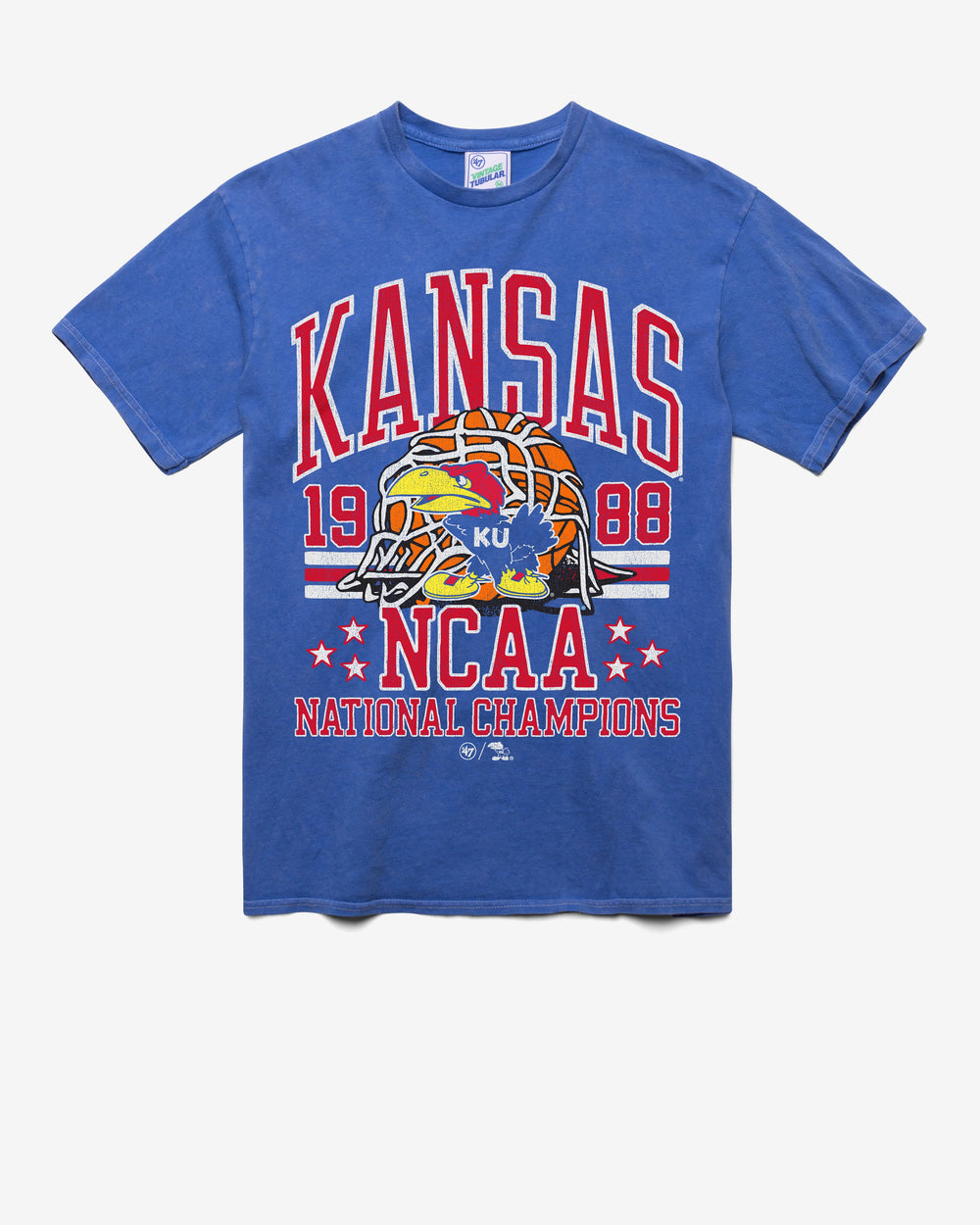 KANSAS JAYHAWKS H-CHAMPS LOCKER '47 VINTAGE TUBULAR TEE DT CALI BLUE