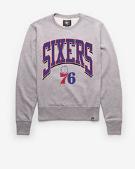 PHILADELPHIA 76ERS WALK TALL '47 HEADLINE CREW SLATE GREY