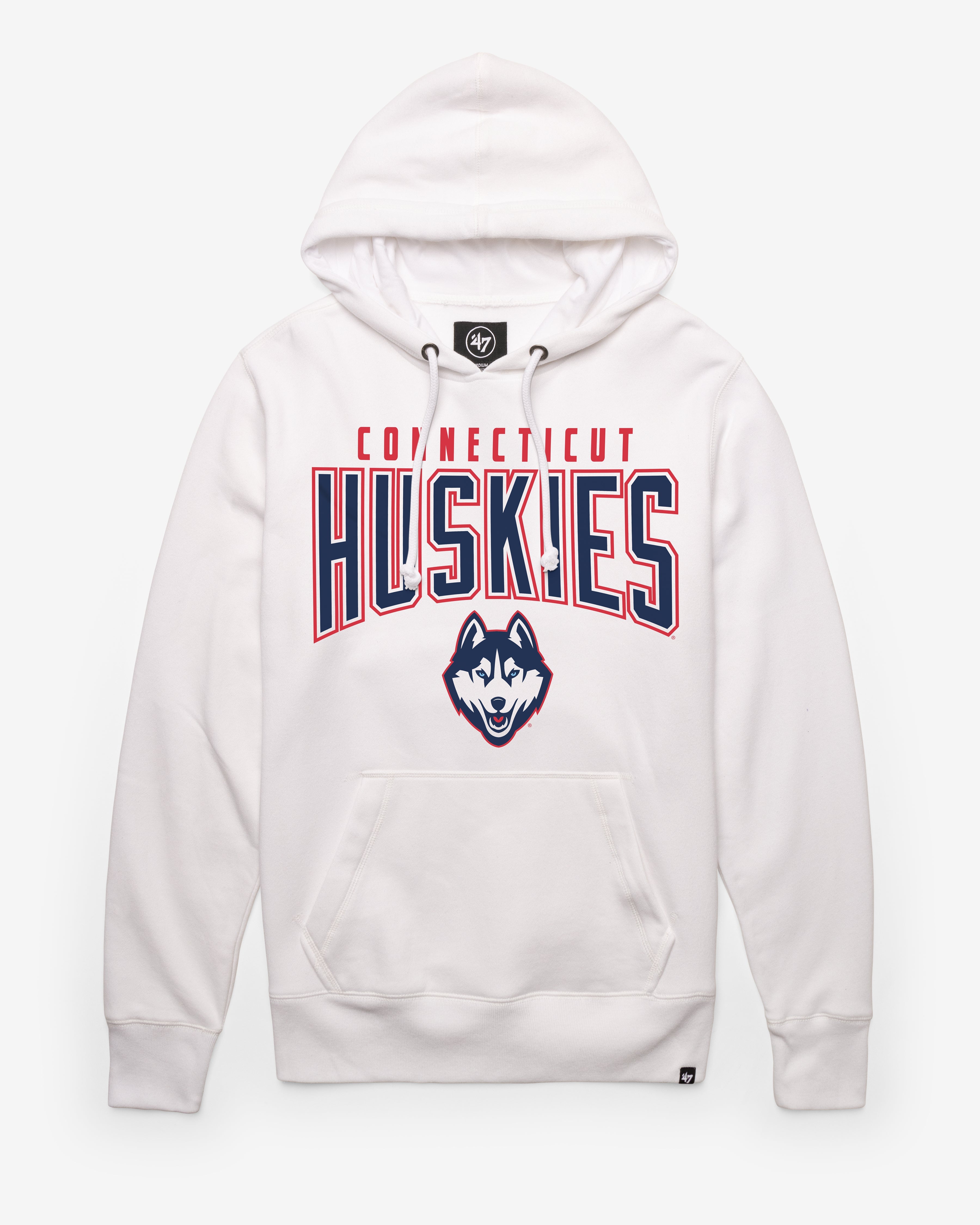 CONNECTICUT HUSKIES UCONN TEAM ELEMENTS ARCH '47 HEADLINE HOOD WHITE WASH