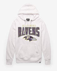BALTIMORE RAVENS TEAM ELEMENTS ARCH '47 HEADLINE HOOD WHITE WASH