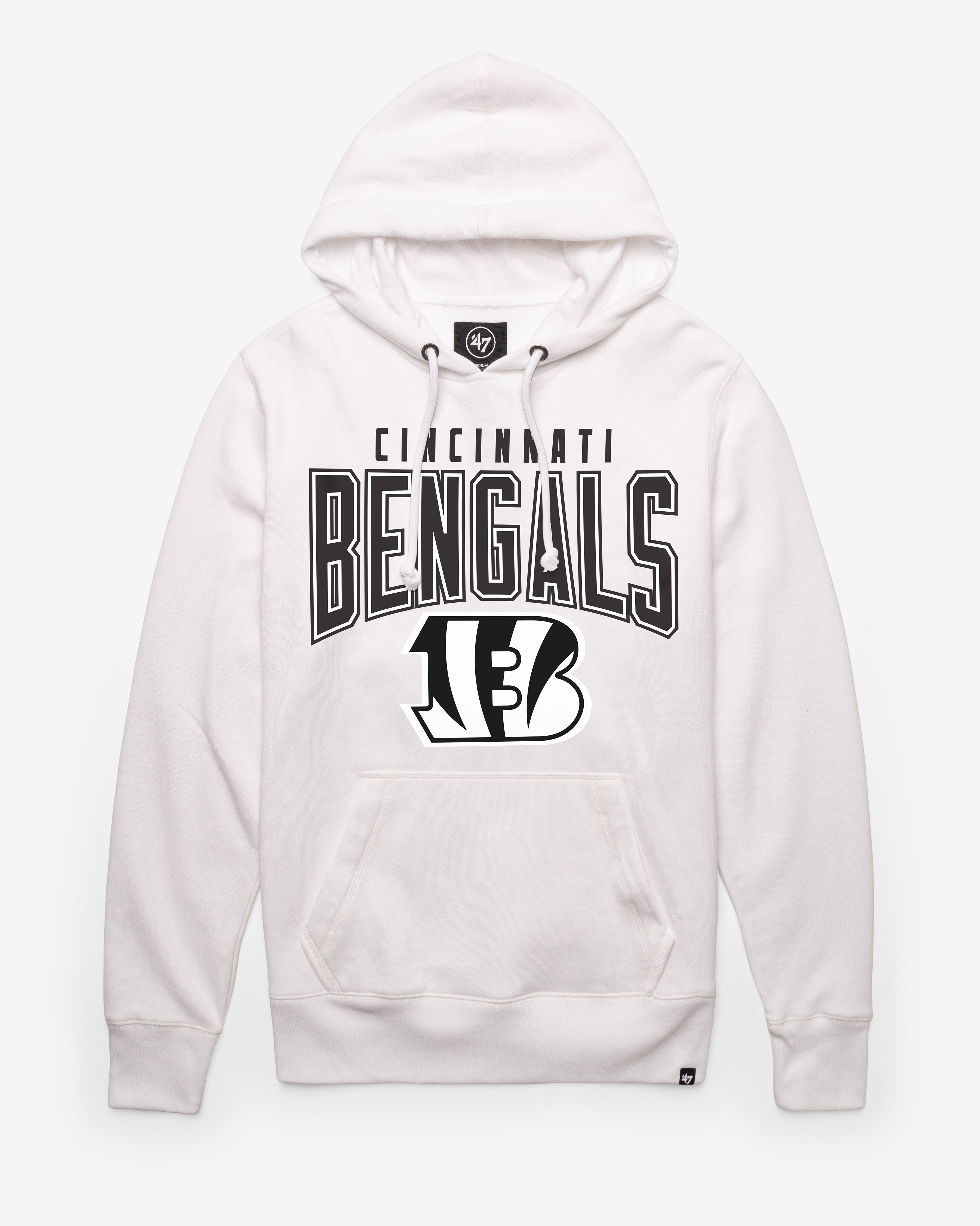 CINCINNATI BENGALS TEAM ELEMENTS '47 ARCH HEADLINE HOOD WHITE WASH