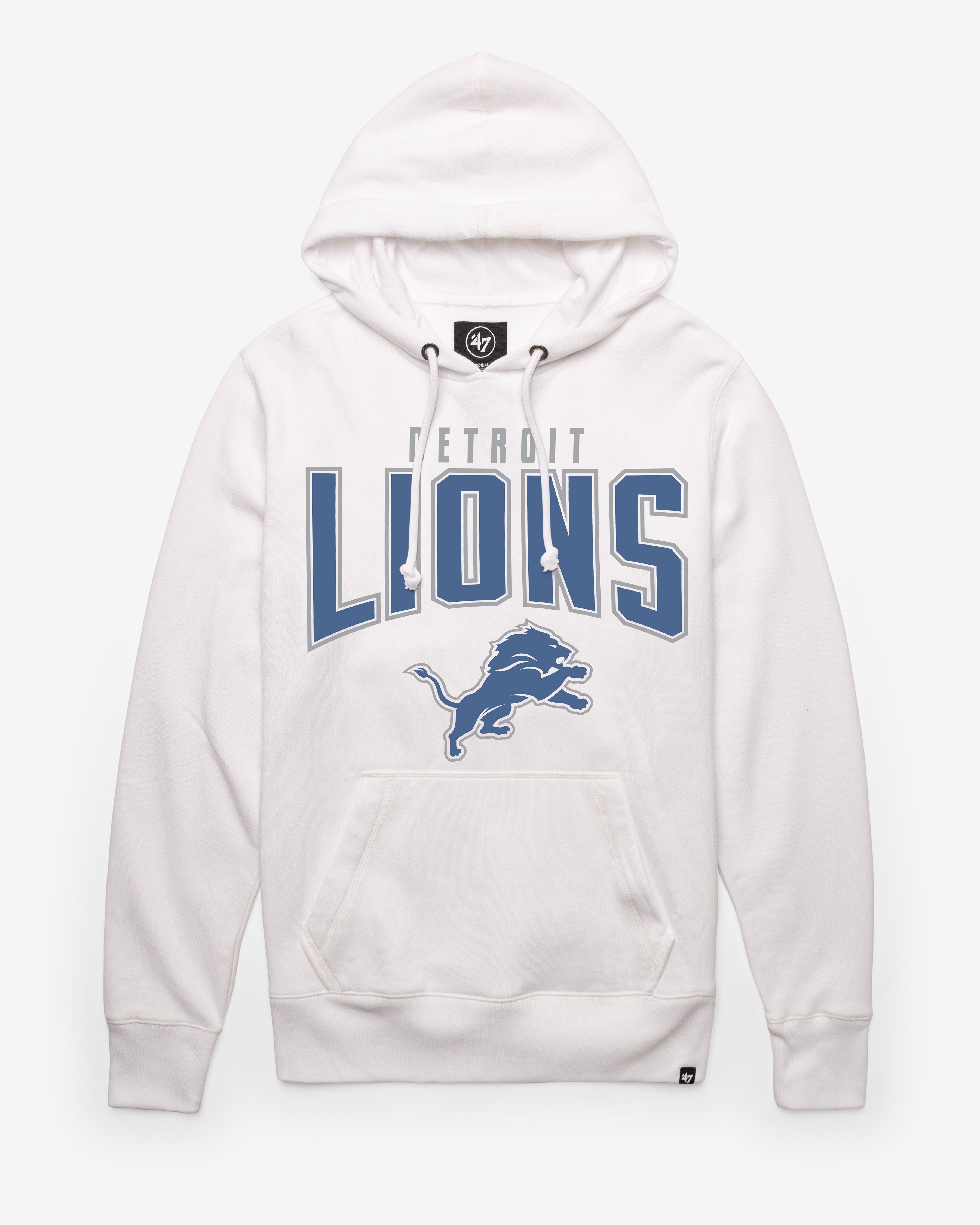 DETROIT LIONS TEAM ELEMENTS ARCH '47 HEADLINE HOOD WHITE WASH