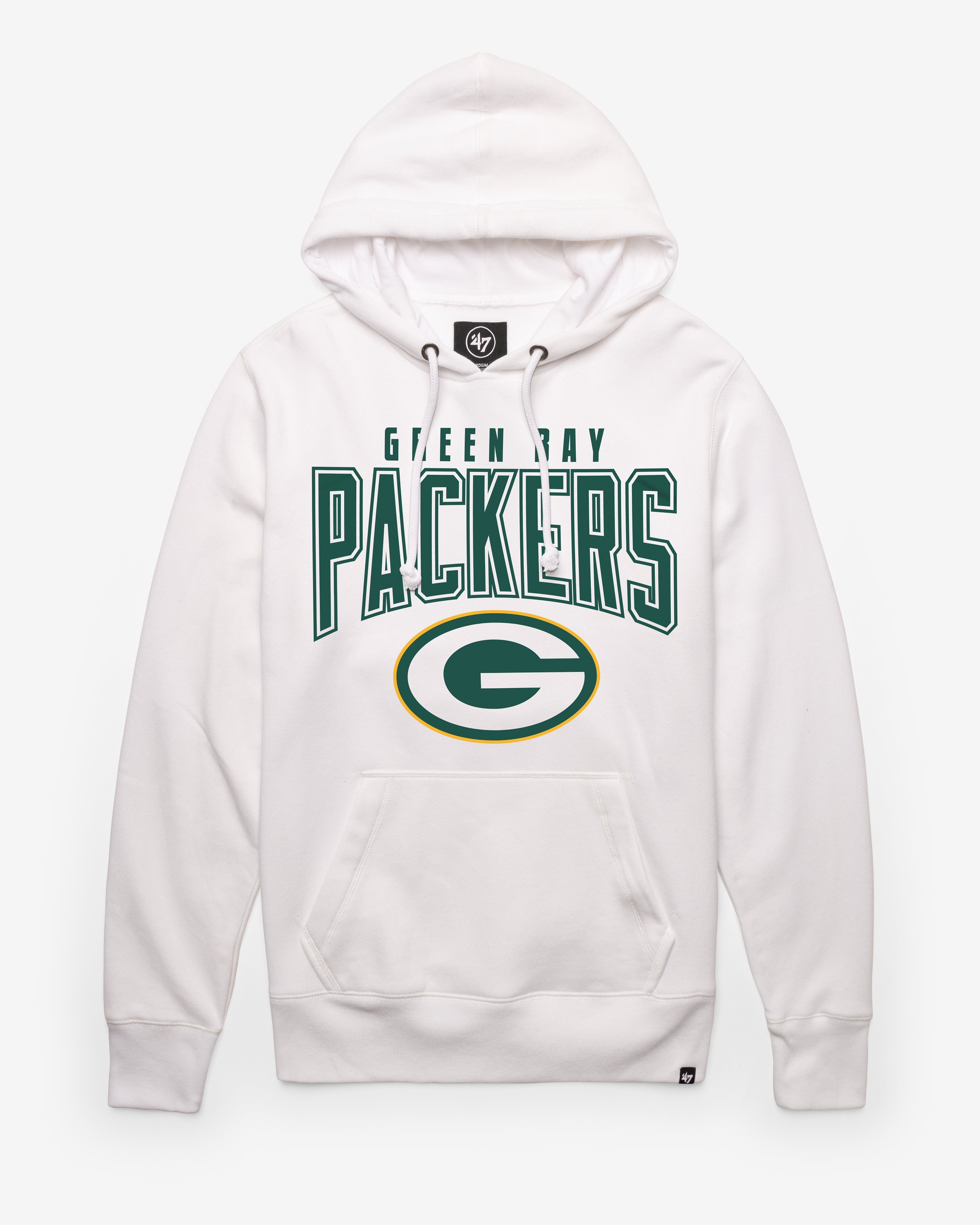 GREEN BAY PACKERS TEAM ELEMENTS ARCH '47 HEADLINE HOOD WHITE WASH