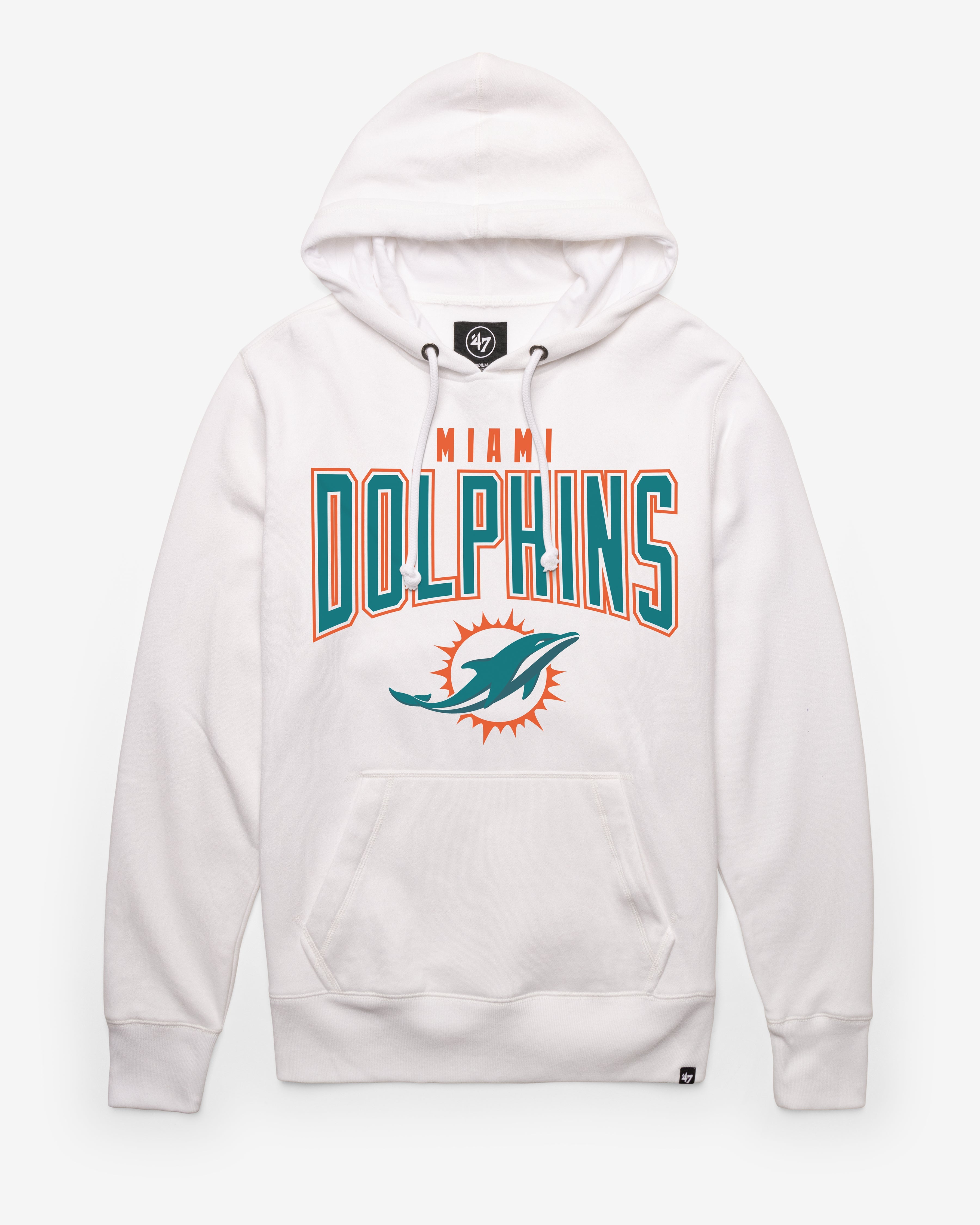 MIAMI DOLPHINS TEAM ELEMENTS ARCH '47 HEADLINE HOOD WHITE WASH