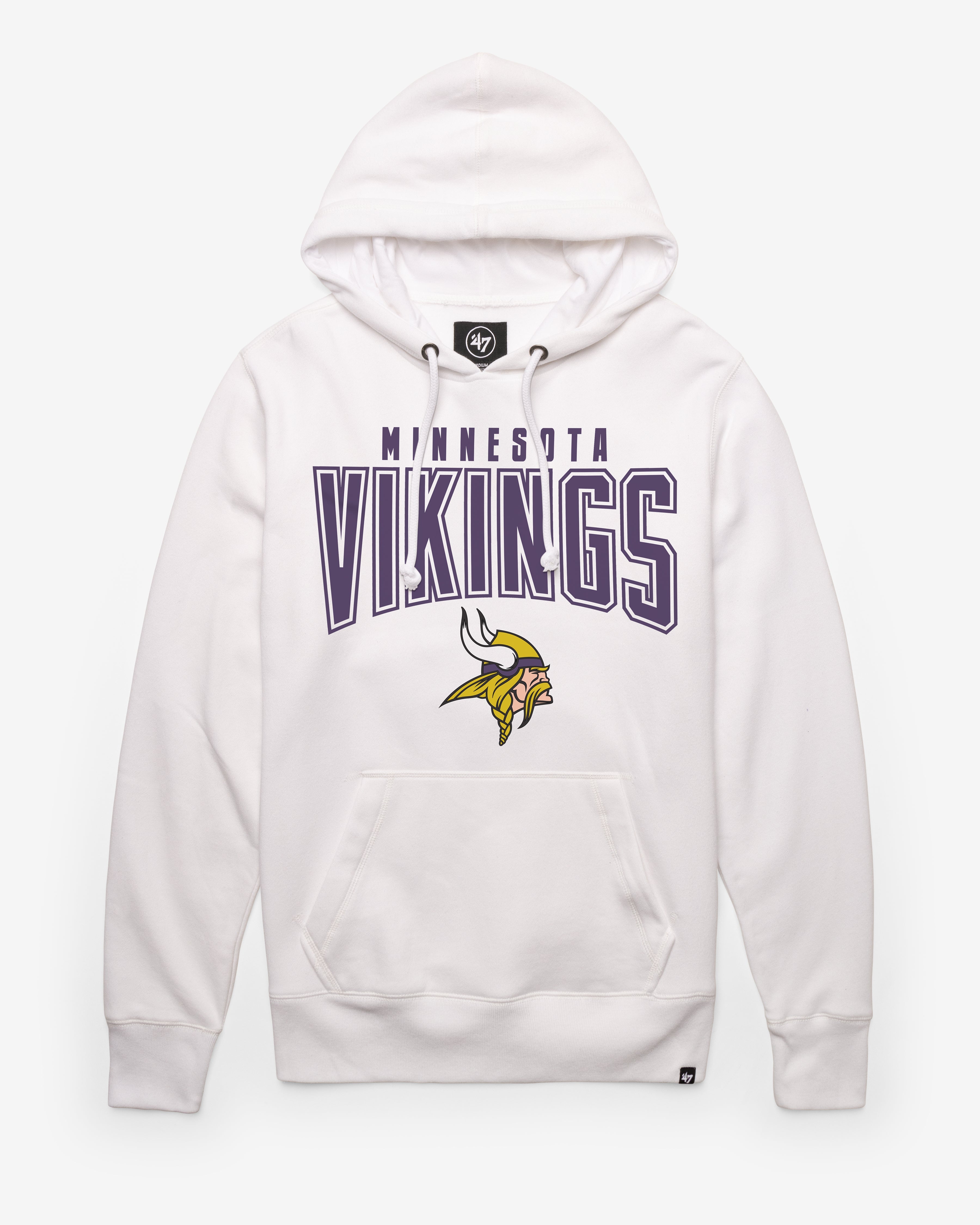 MINNESOTA VIKINGS TEAM ELEMENTS ARCH '47 HEADLINE HOOD WHITE WASH