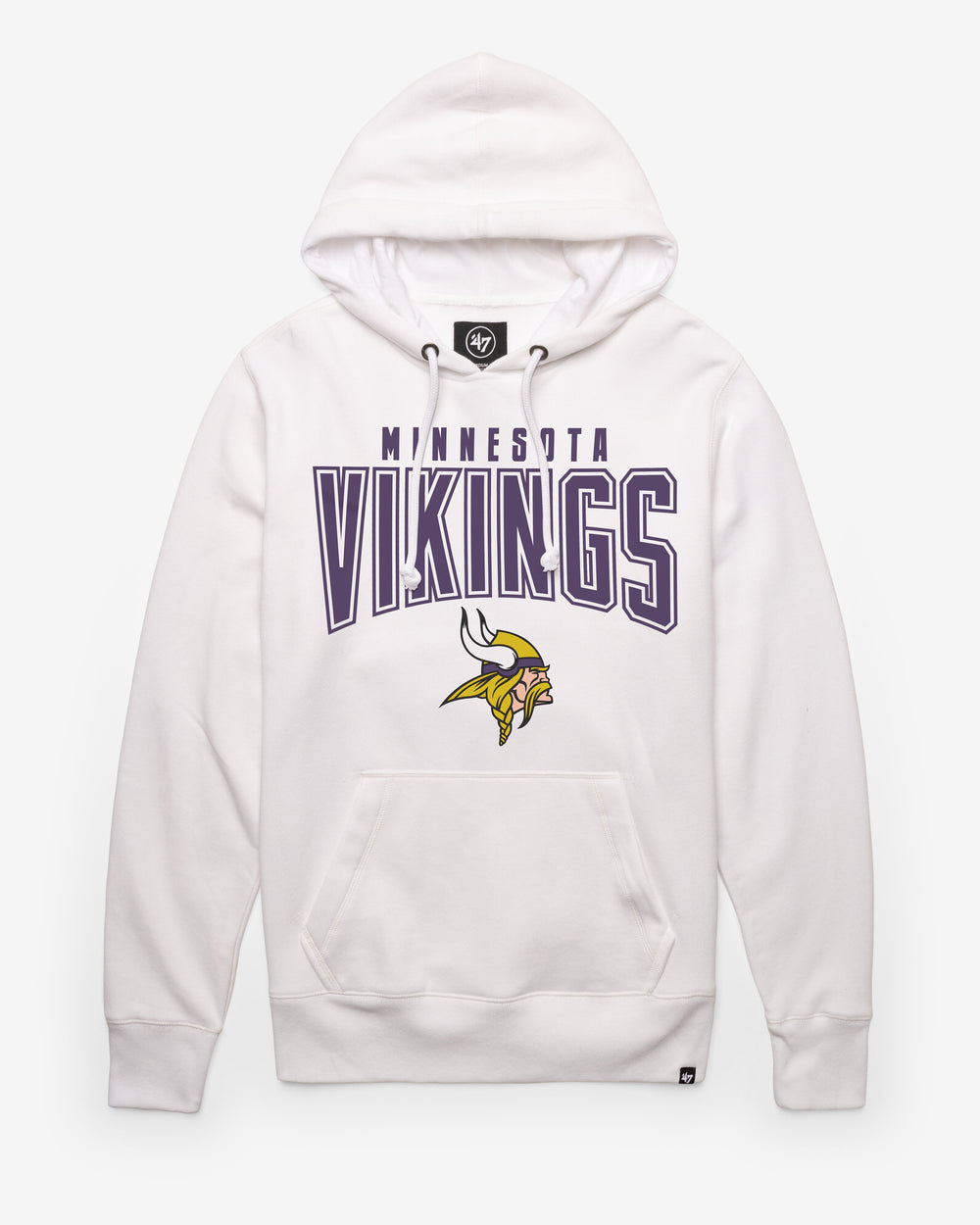 MINNESOTA VIKINGS TEAM ELEMENTS ARCH '47 HEADLINE HOOD WHITE WASH
