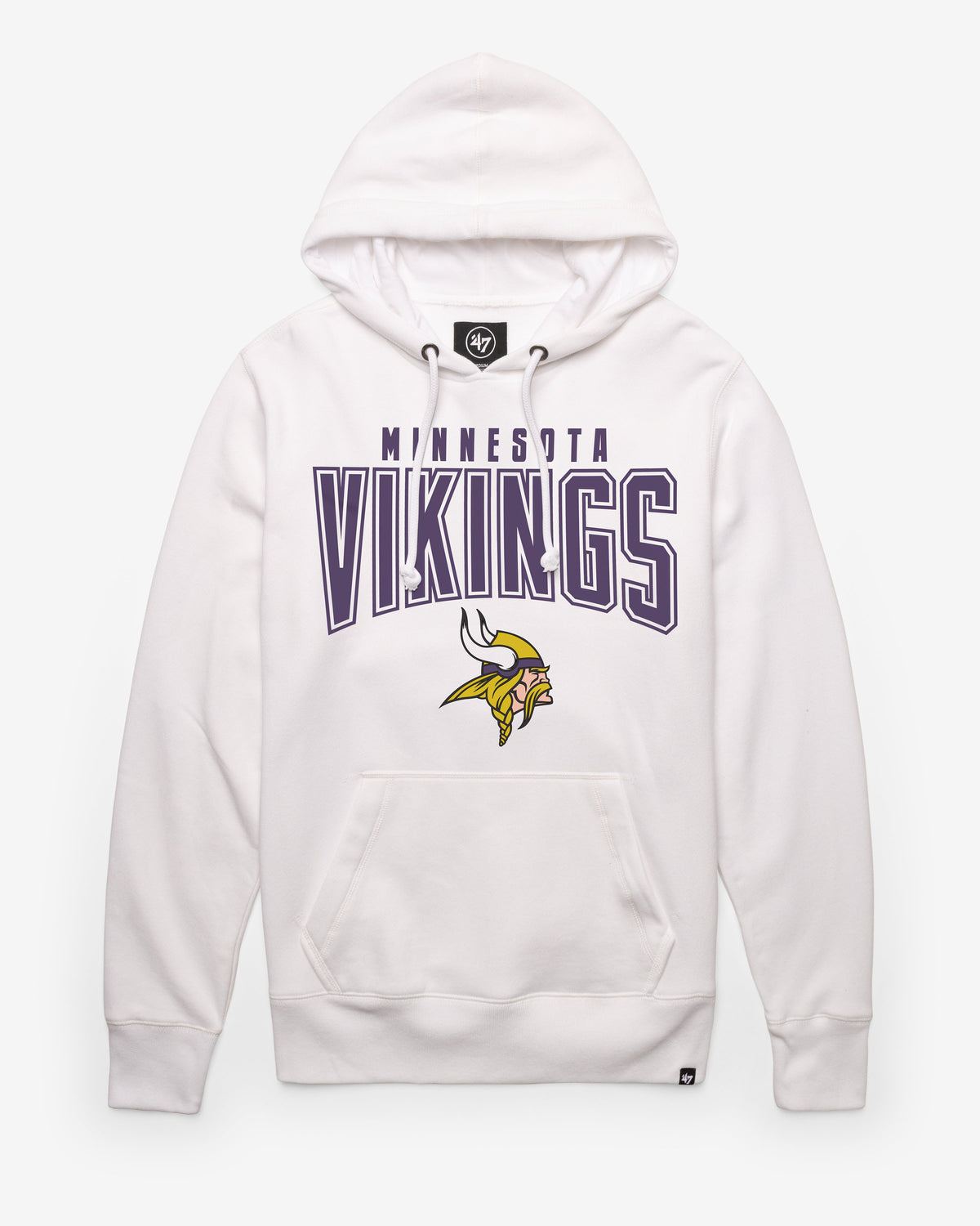 MINNESOTA VIKINGS TEAM ELEMENTS ARCH '47 HEADLINE HOOD WHITE WASH
