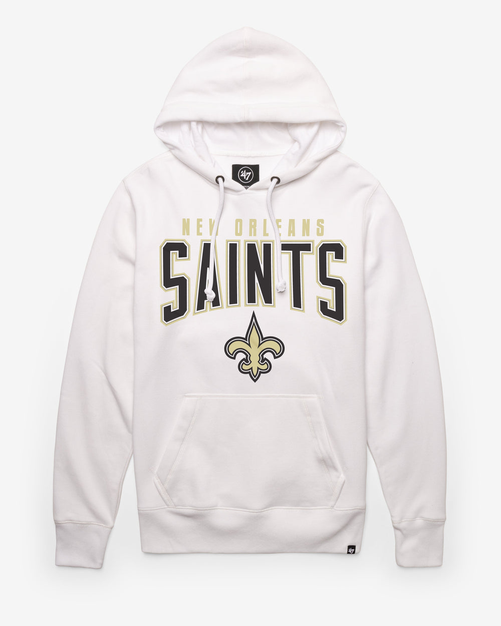 NEW ORLEANS SAINTS TEAM ELEMENTS ARCH '47 HEADLINE HOOD WHITE WASH