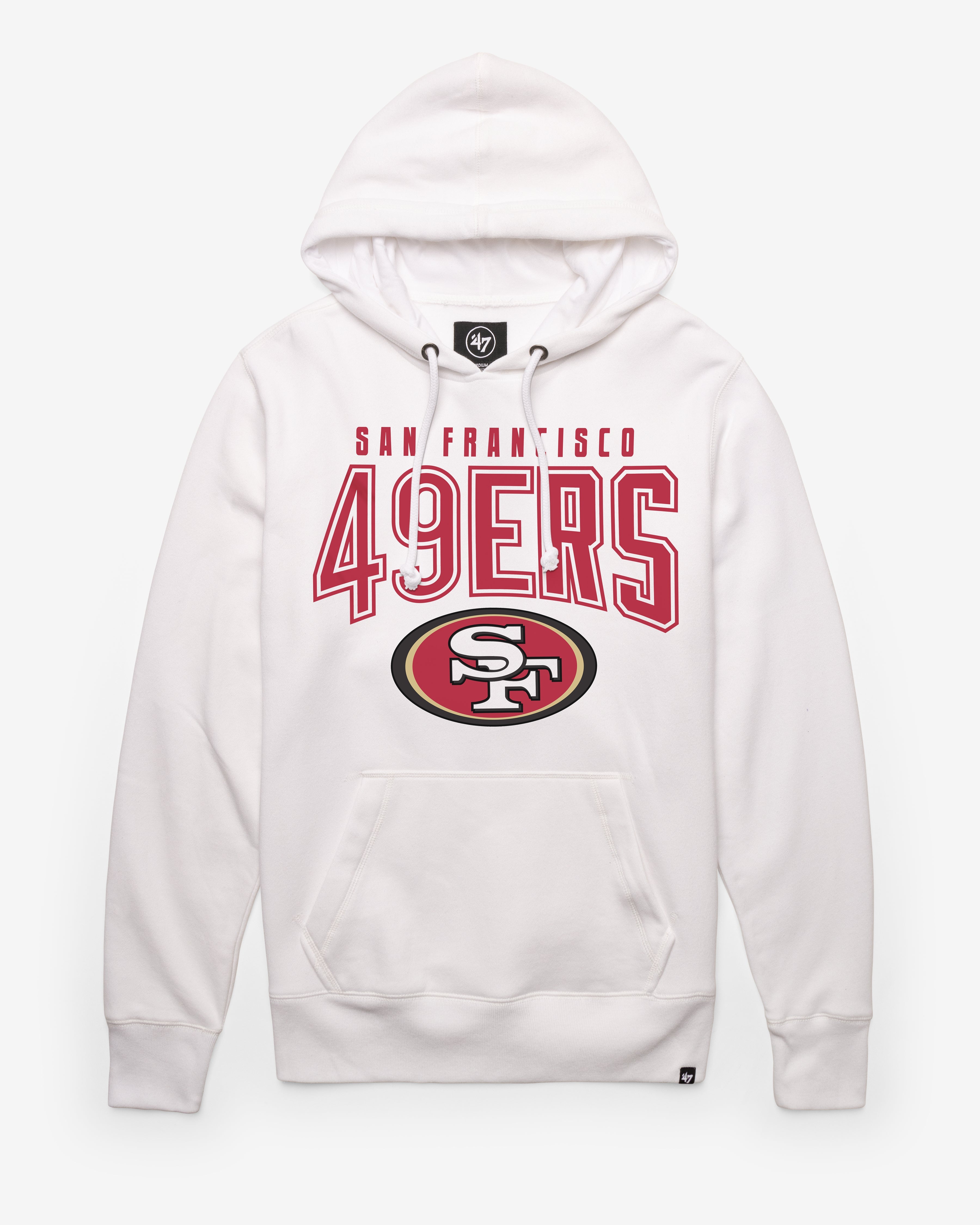 SAN FRANCISCO 49ERS TEAM ELEMENTS ARCH '47 HEADLINE HOOD WHITE WASH