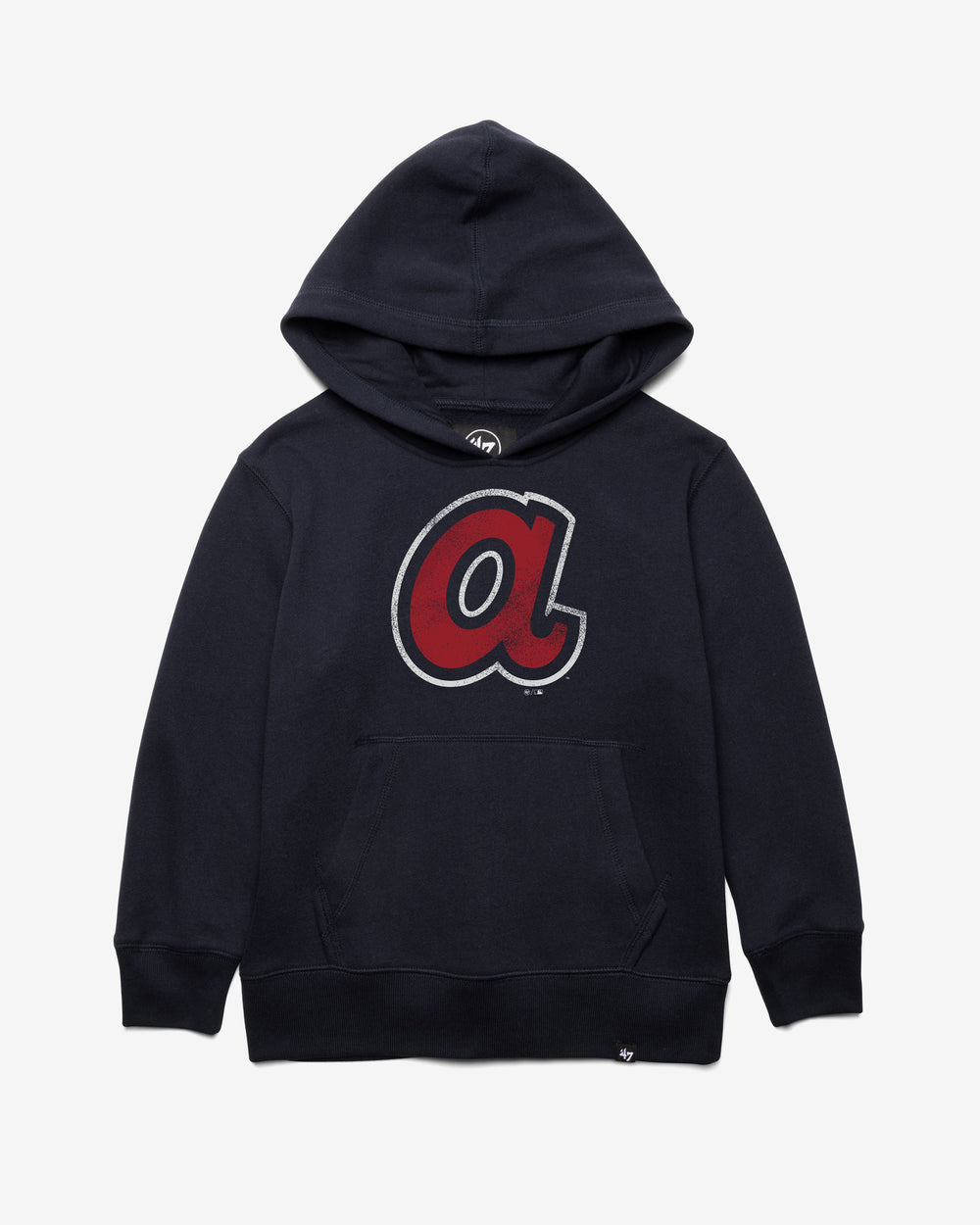 ATLANTA BRAVES DISTRESSED '47 IMPRINT HEADLNE HOOD KIDS FALL NAVY