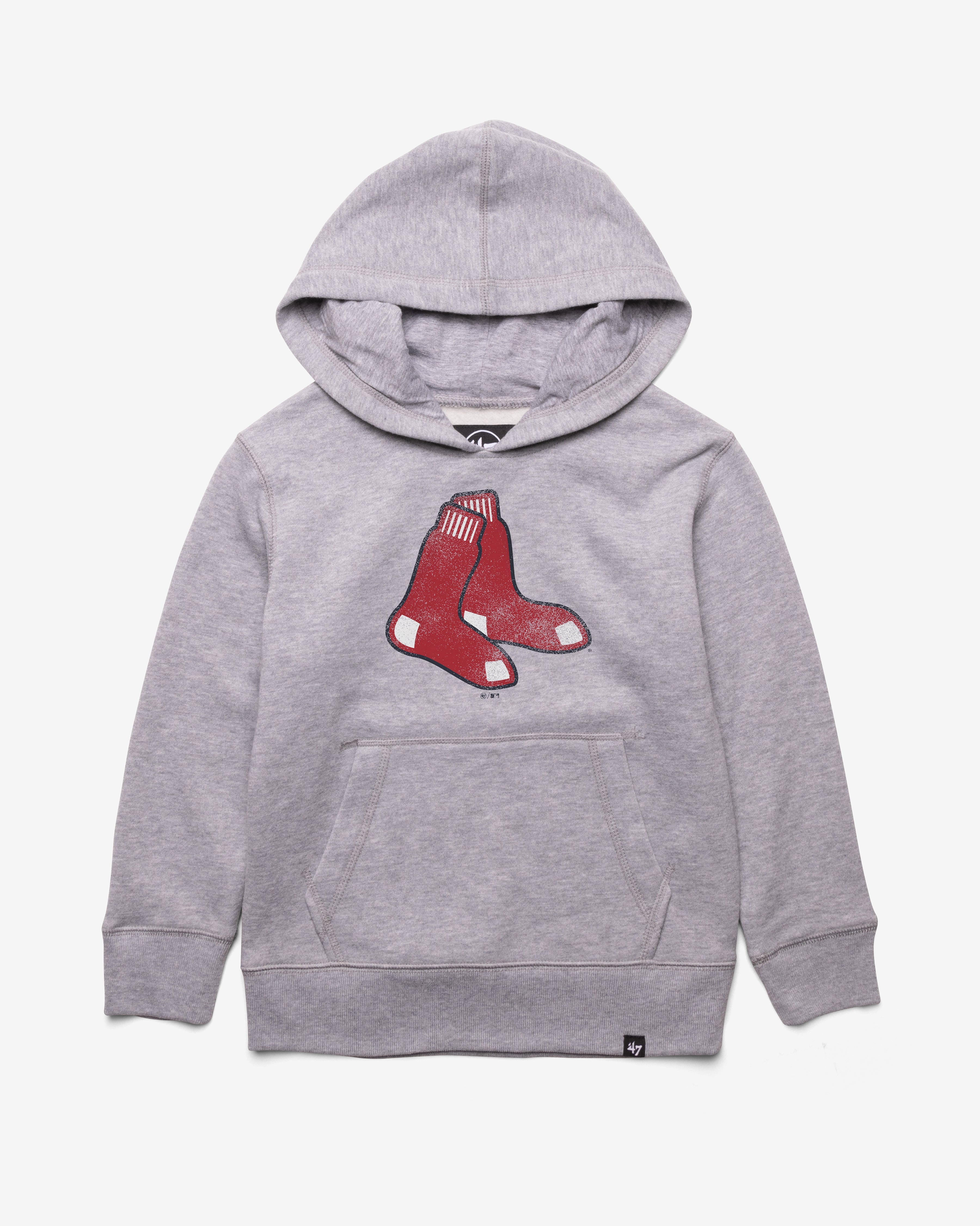 BOSTON RED SOX DISTRESSED IMPRINT '47 HEADLNE HOOD KIDS SLATE GREY