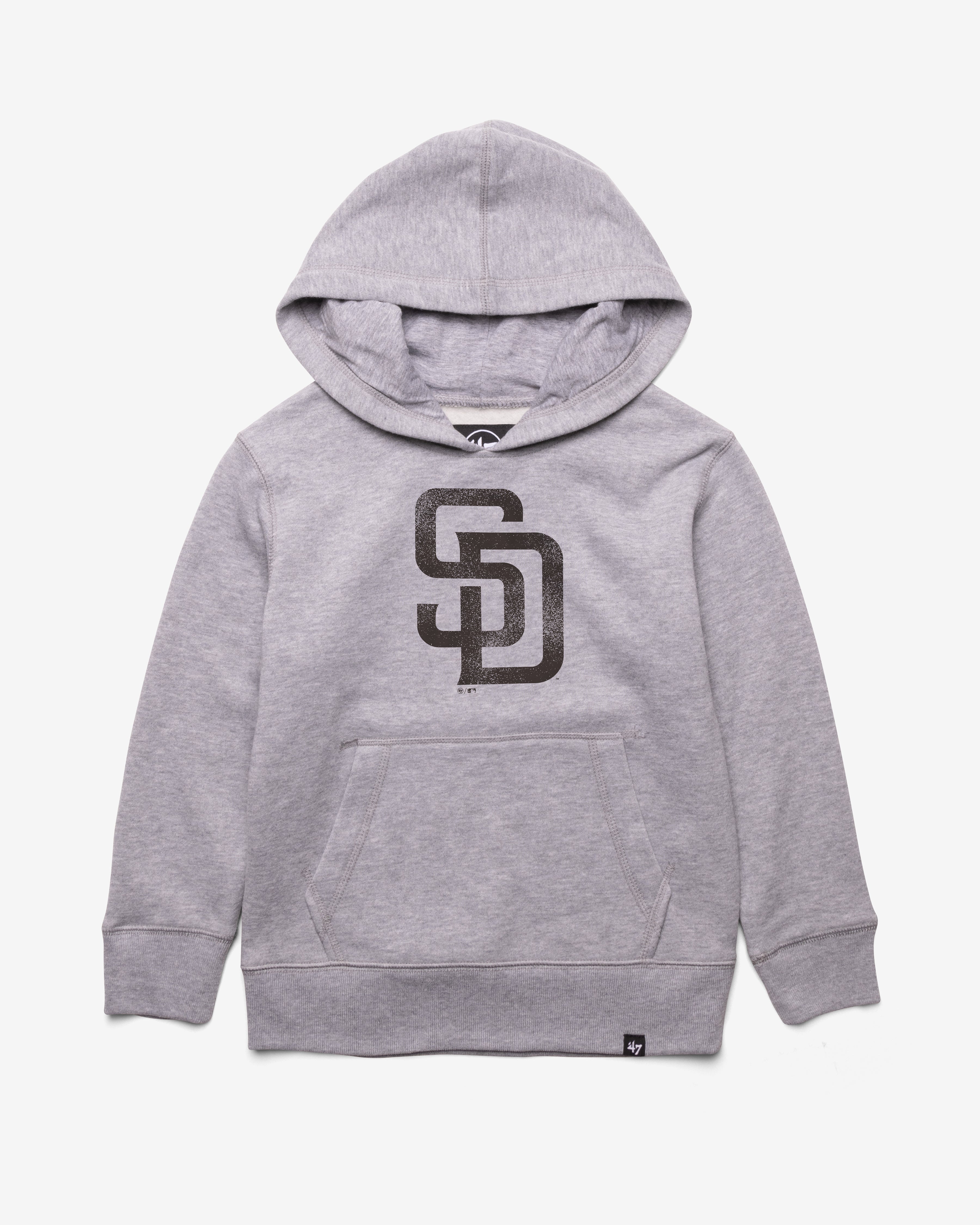SAN DIEGO PADRES DISTRESSED IMPRINT '47 HEADLNE HOOD KIDS SLATE GREY