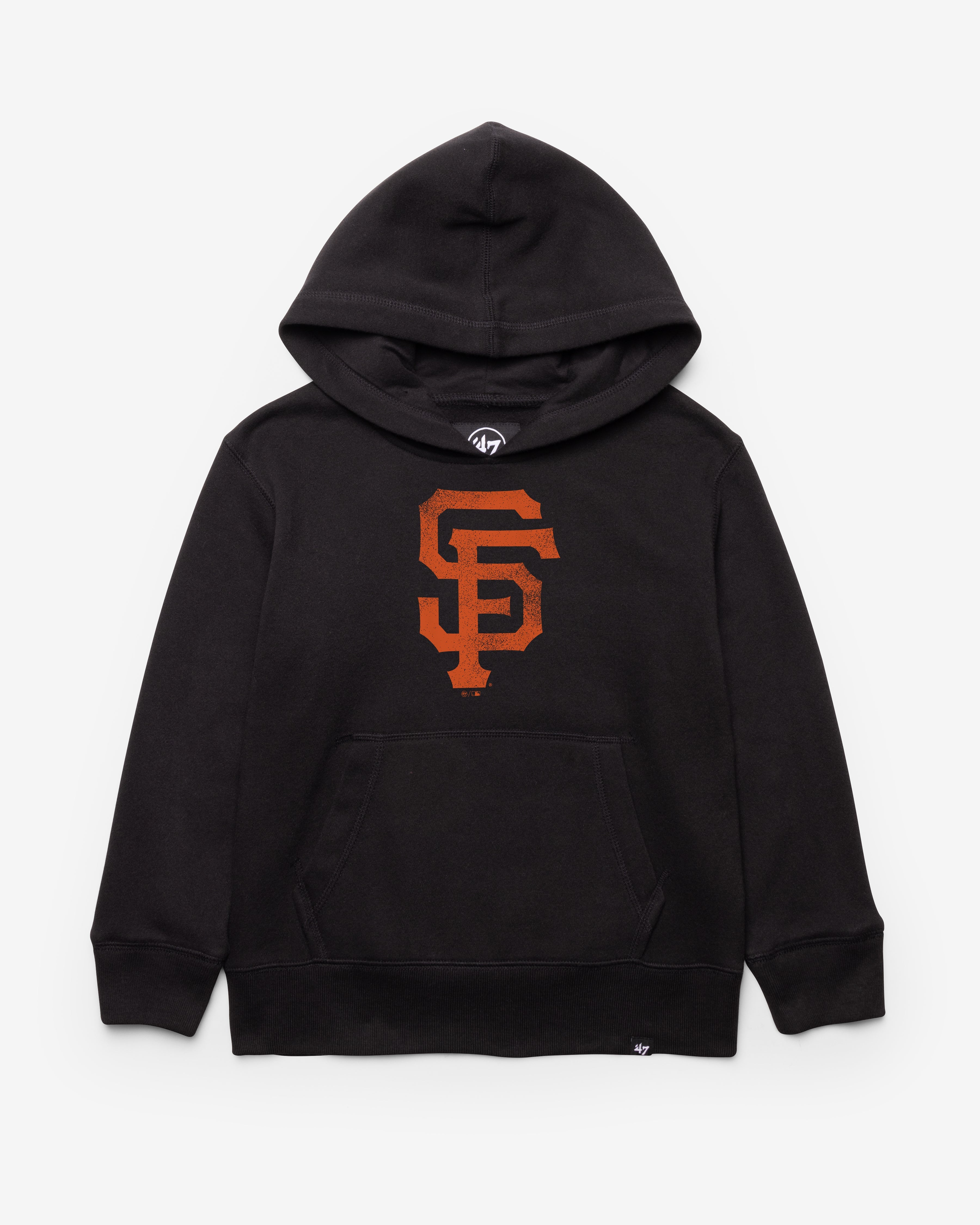 SAN FRANCISCO GIANTS DISTRESSED IMPRINT '47 HEADLINE HOOD KIDS JET BLACK