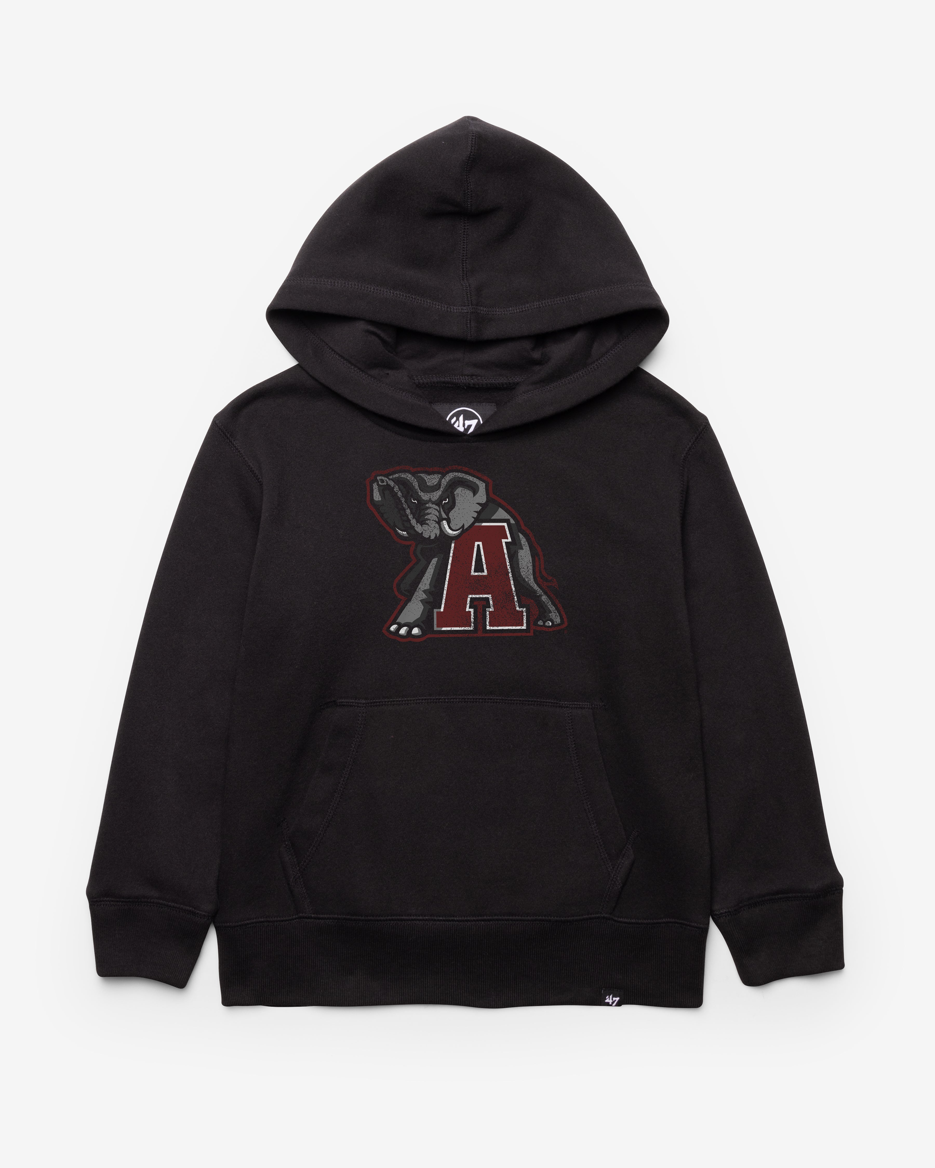ALABAMA CRIMSON TIDE DISTRESSED IMPRINT '47 HEADLINE HOOD KIDS JET BLACK