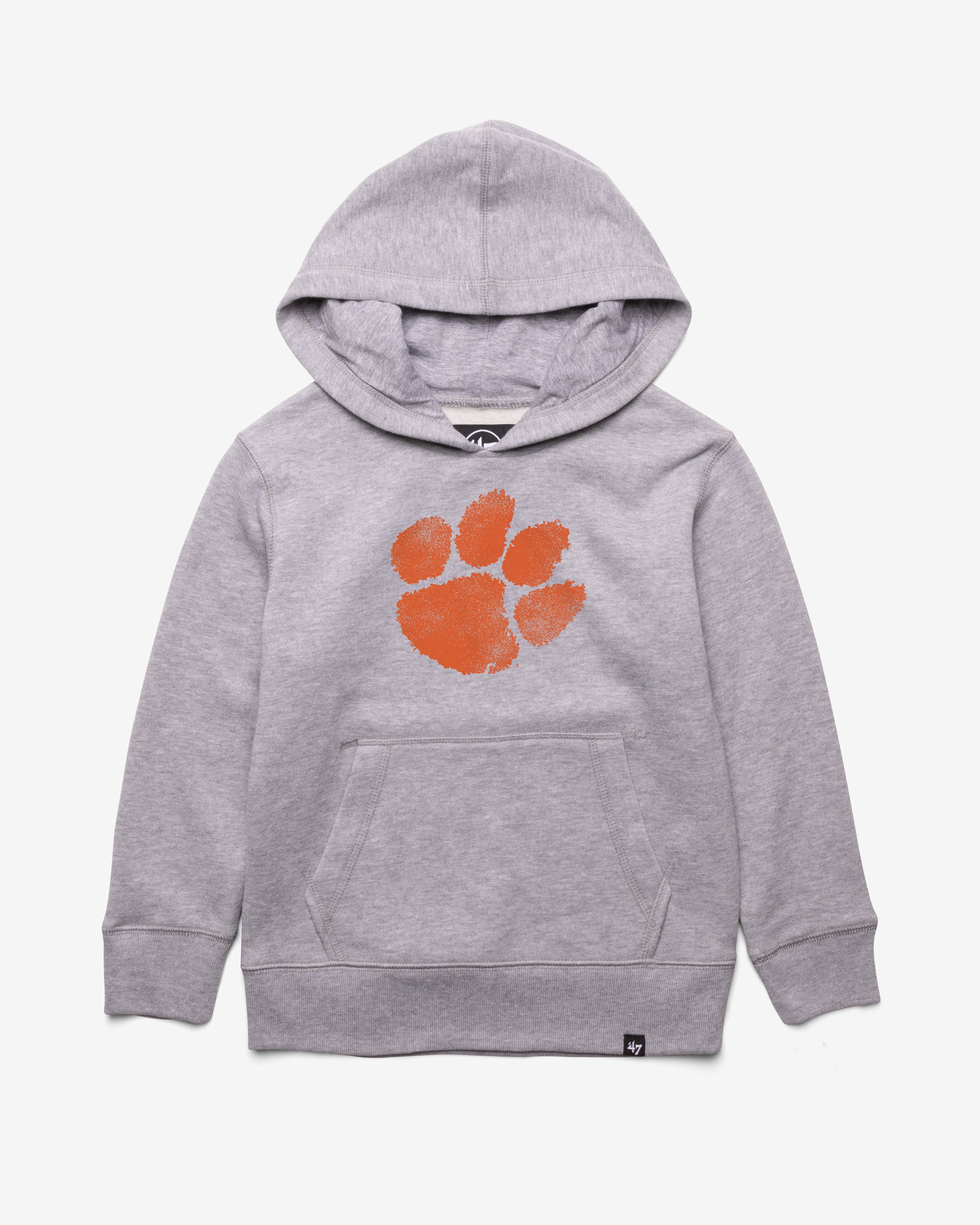CLEMSON TIGERS DISTRESSED IMPRINT '47 HEADLINE HOOD KIDS SLATE GREY