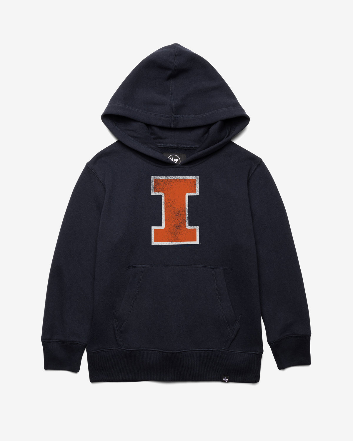 ILLINOIS FIGHTING ILLINI DISTRESSED IMPRINT '47 HEADLINE HOOD KIDS FALL NAVY
