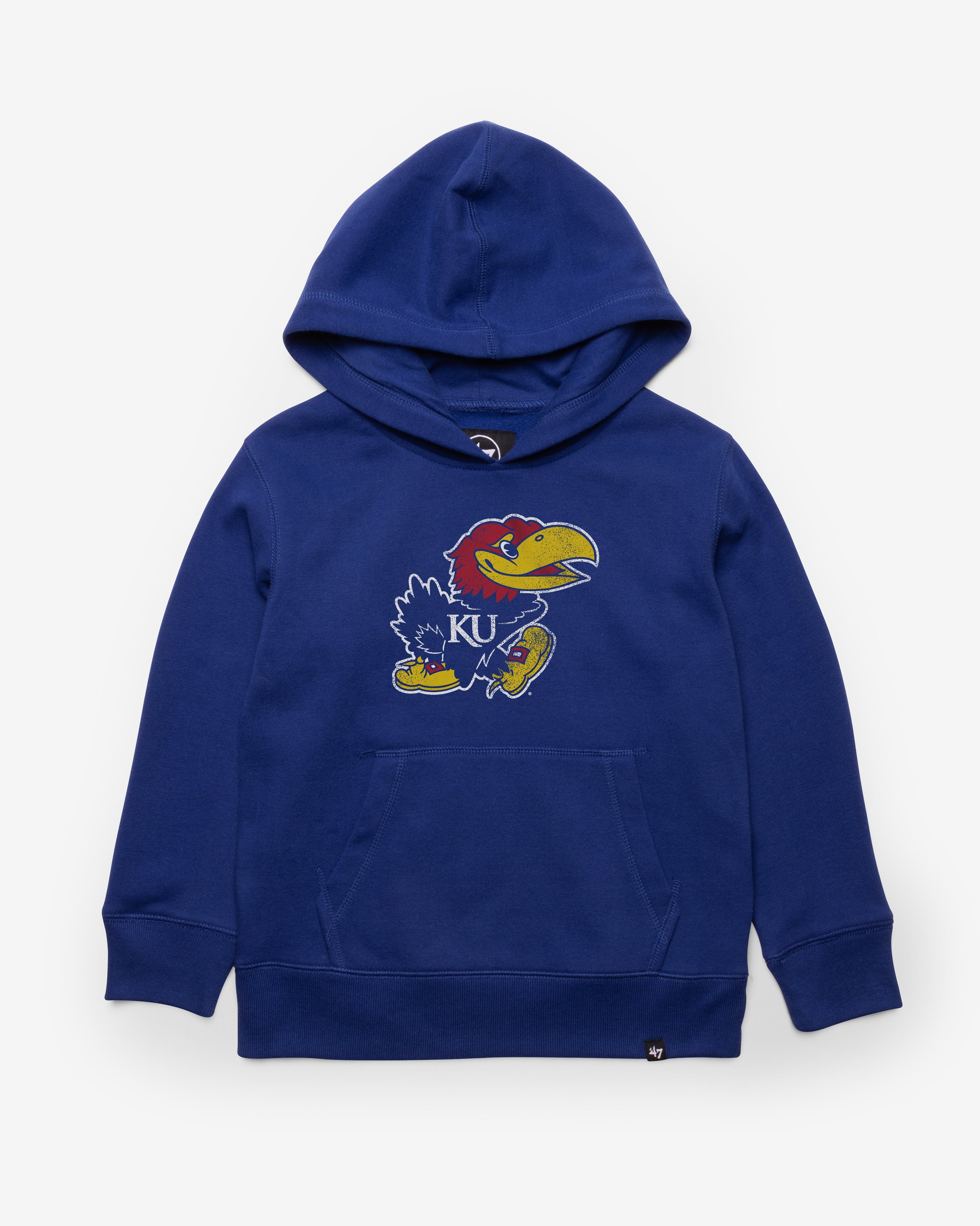 KANSAS JAYHAWKS DISTRESSED IMPRINT '47 HEADLINE HOOD KIDS ROYAL