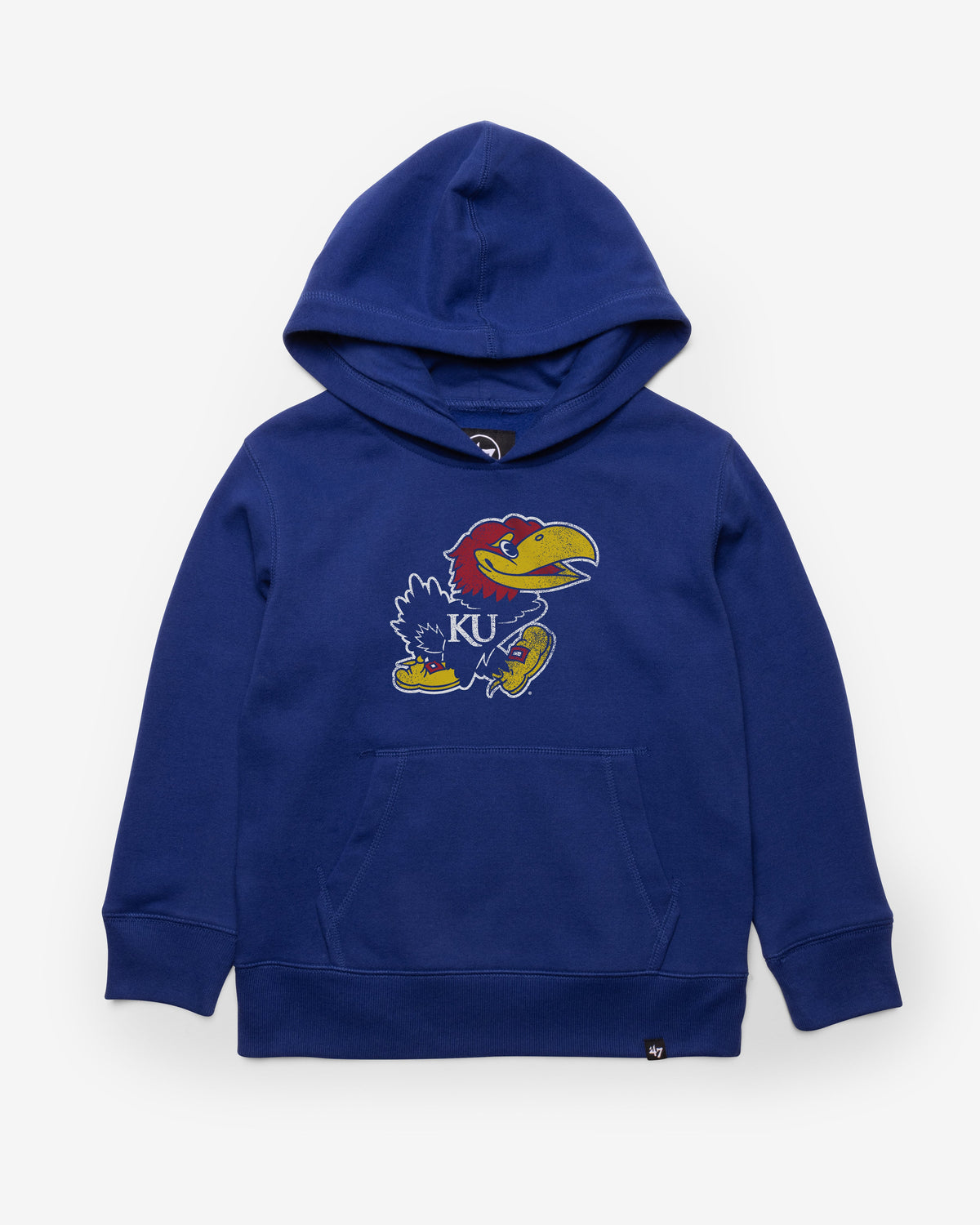 KANSAS JAYHAWKS DISTRESSED IMPRINT '47 HEADLINE HOOD KIDS ROYAL