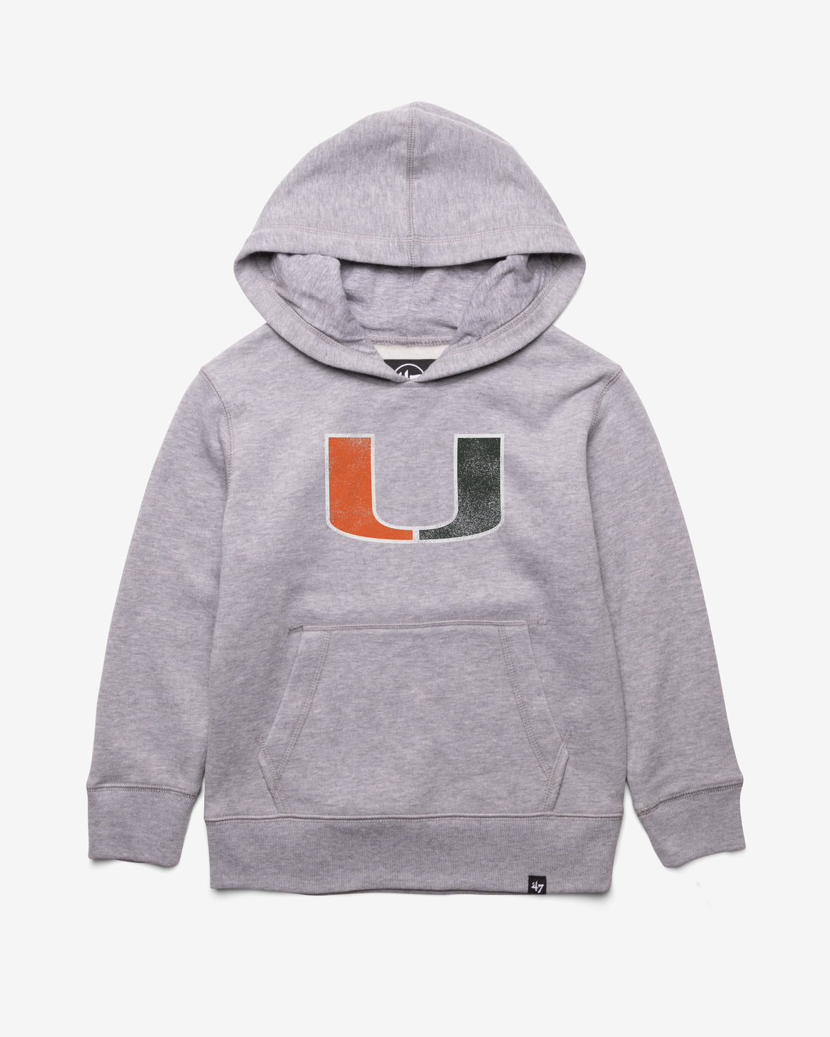 MIAMI HURRICANES DISTRESSED IMPRINT '47 HEADLINE HOOD KIDS SLATE GREY