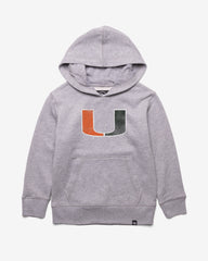 MIAMI HURRICANES DISTRESSED IMPRINT '47 HEADLINE HOOD KIDS SLATE GREY