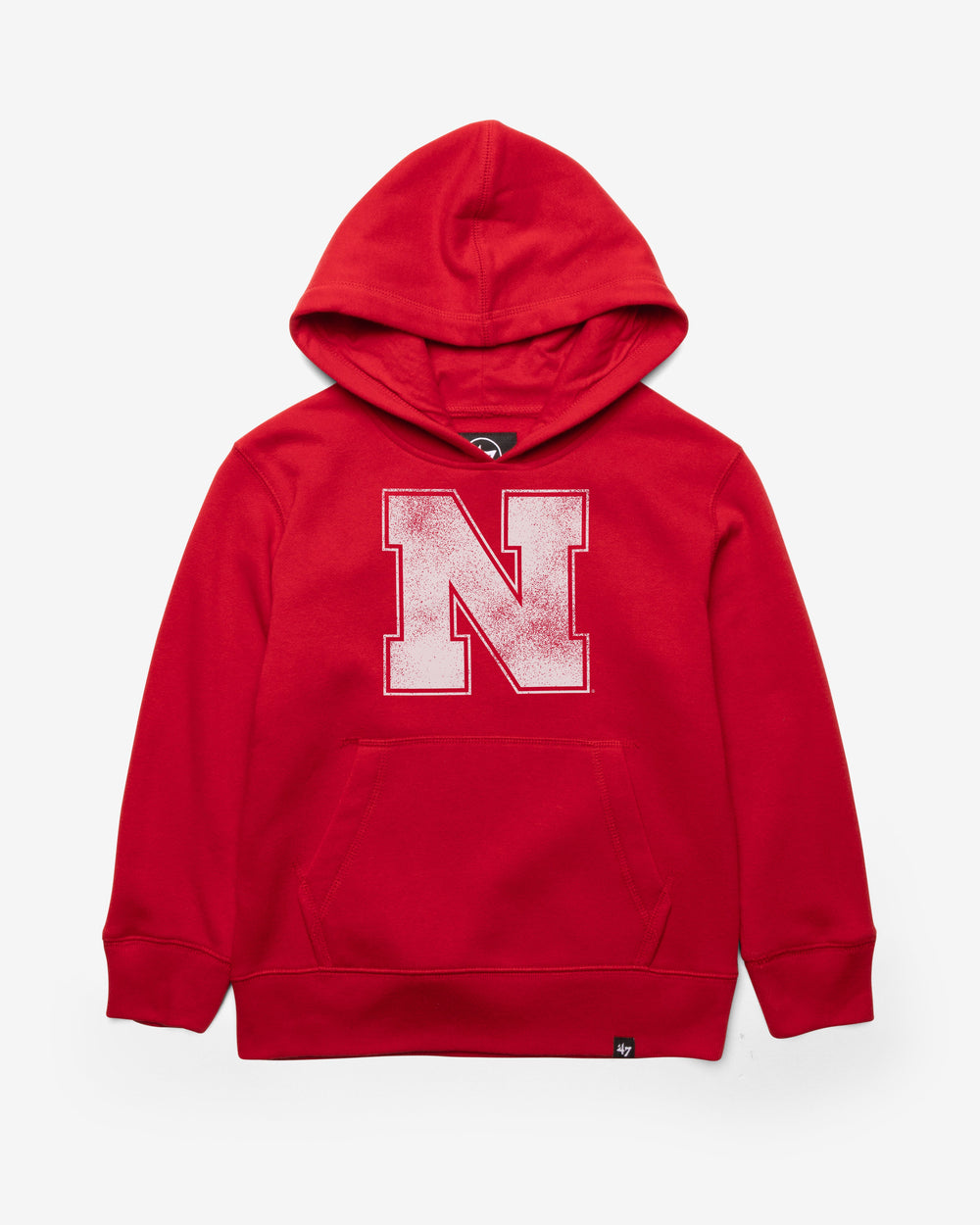 NEBRASKA CORNHUSKERS DISTRESSED IMPRINT '47 HEADLINE HOOD KIDS RED