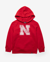 NEBRASKA CORNHUSKERS DISTRESSED IMPRINT '47 HEADLINE HOOD KIDS RED