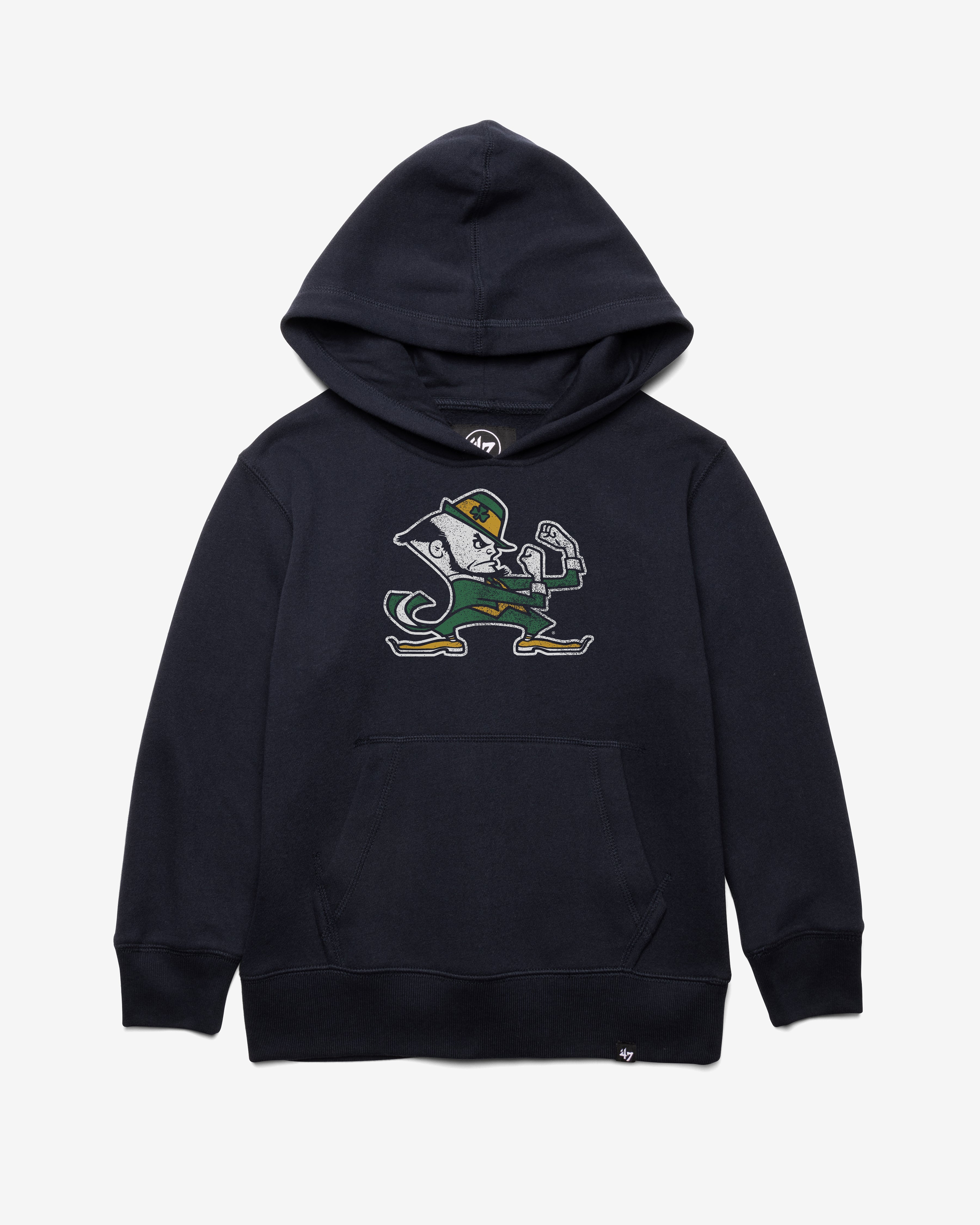 NOTRE DAME FIGHTING IRISH DISTRESSED IMPRINT '47 HEADLINE HOOD KIDS FALL NAVY