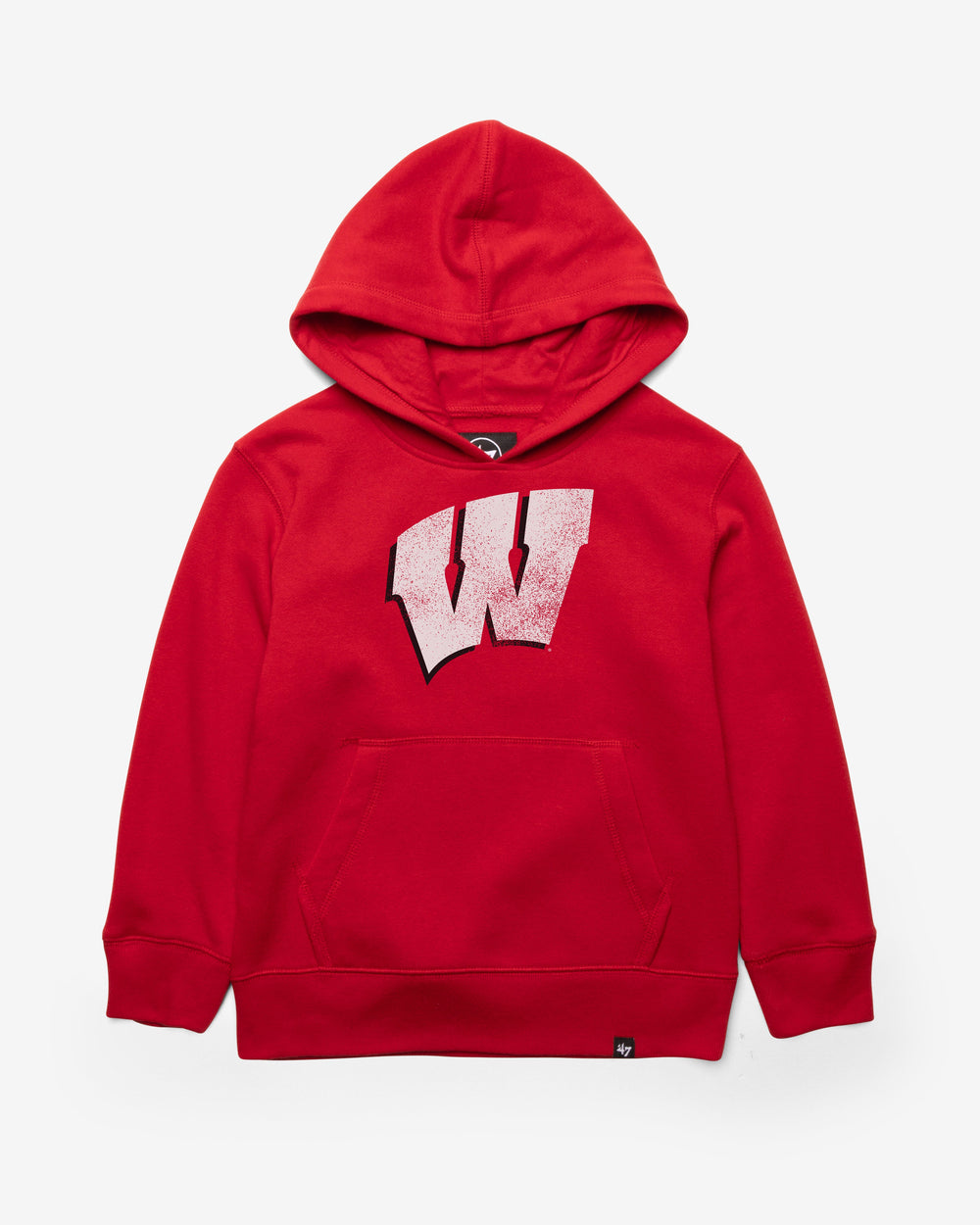WISCONSIN BADGERS DISTRESSED IMPRINT '47 HEADLINE HOOD KIDS RED