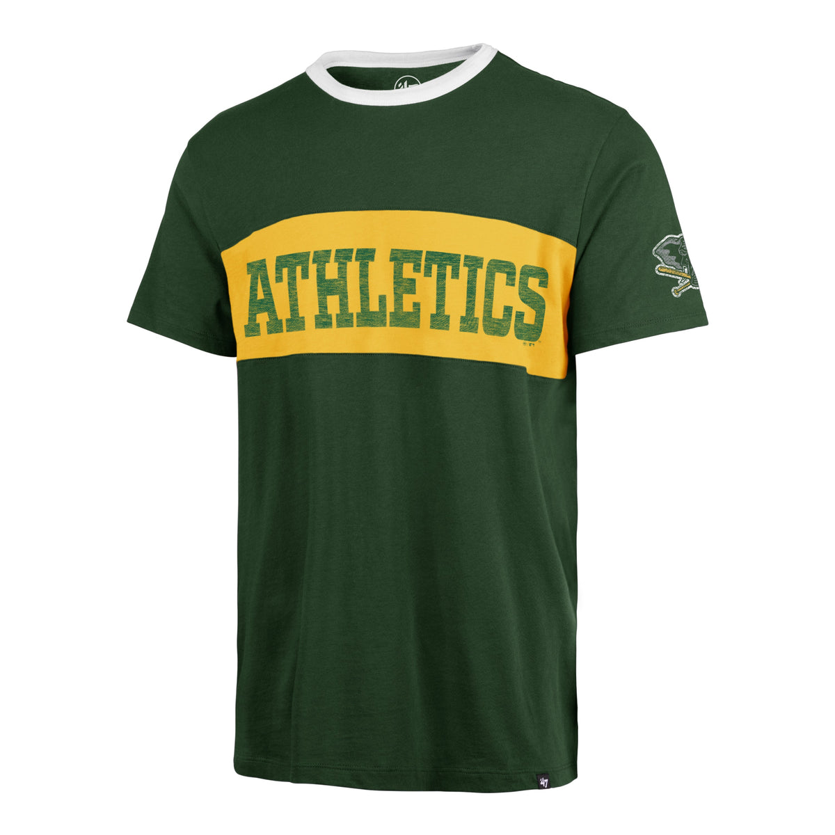 ATHLETICS COOPERSTOWN DOUBLE HEADER CLOSER '47 PARKER TEE ELM GREEN