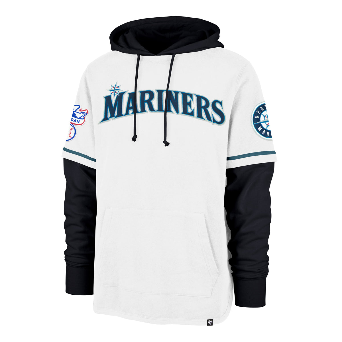 SEATTLE MARINERS COOPERSTOWN TRIFECTA '47 SHORTSTOP PULLOVER HOOD WHITE WASH