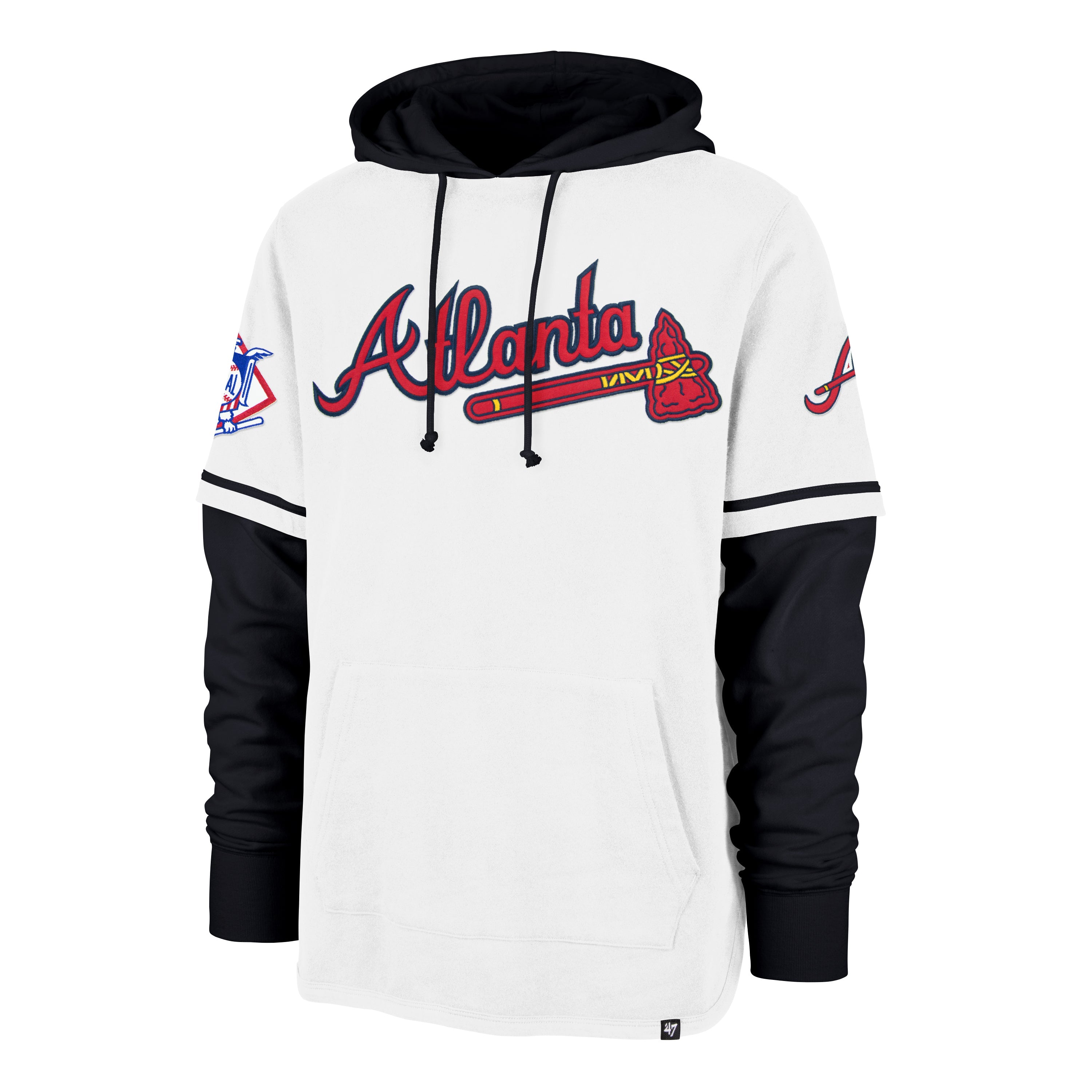 ATLANTA BRAVES COOPERSTOWN TRIFECTA '47 SHORTSTOP PULLOVER HOOD WHITE WASH