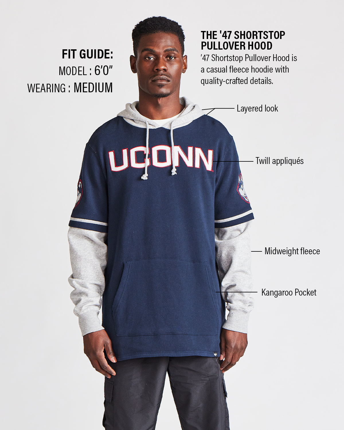 KANSAS CITY ROYALS COOPERSTOWN TRIFECTA '47 SHORTSTOP HOOD PULLOVER WHITE WASH