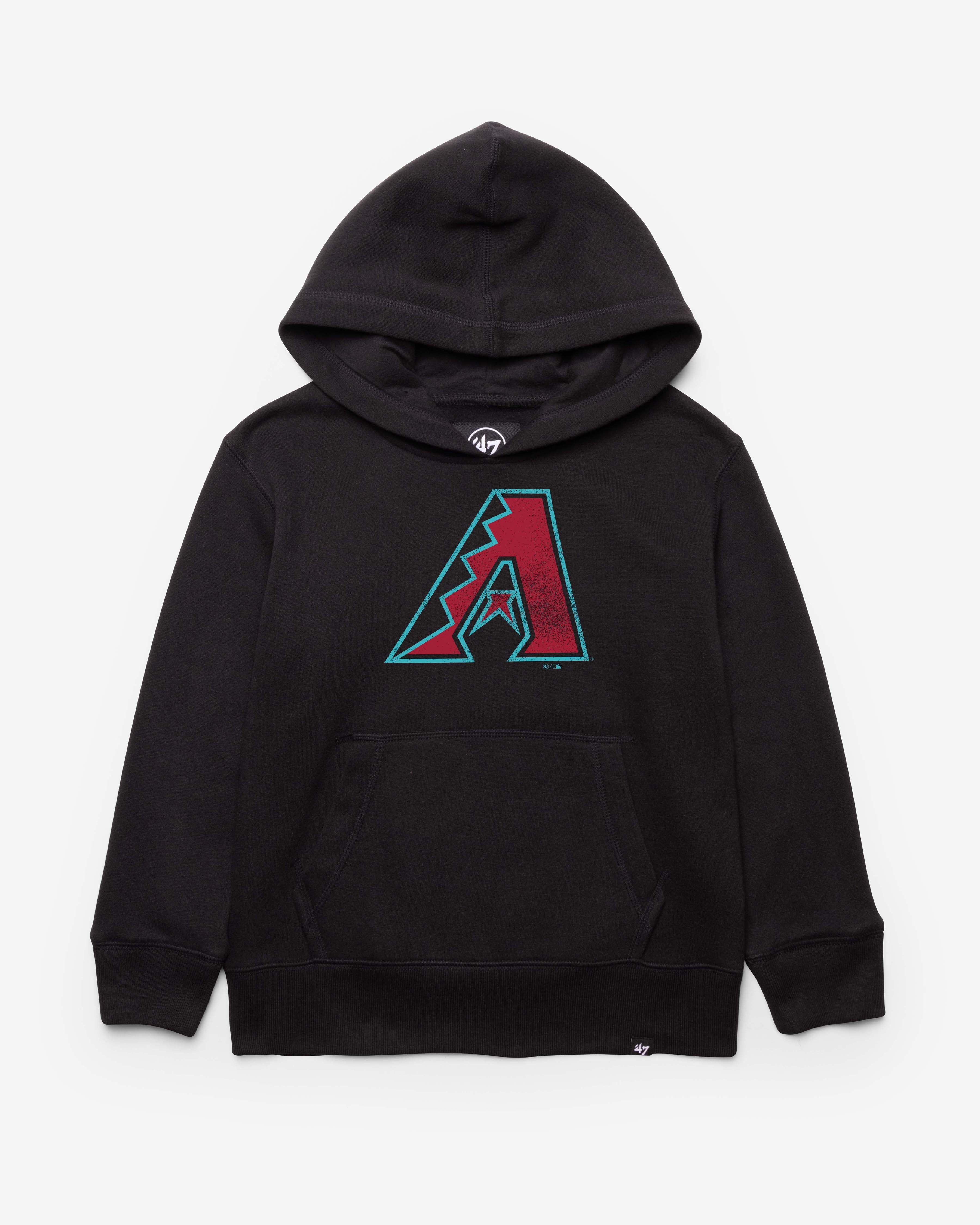ARIZONA DIAMONDBACKS DISTRESSED IMPRINT '47 HEADLINE HOOD KIDS JET BLACK