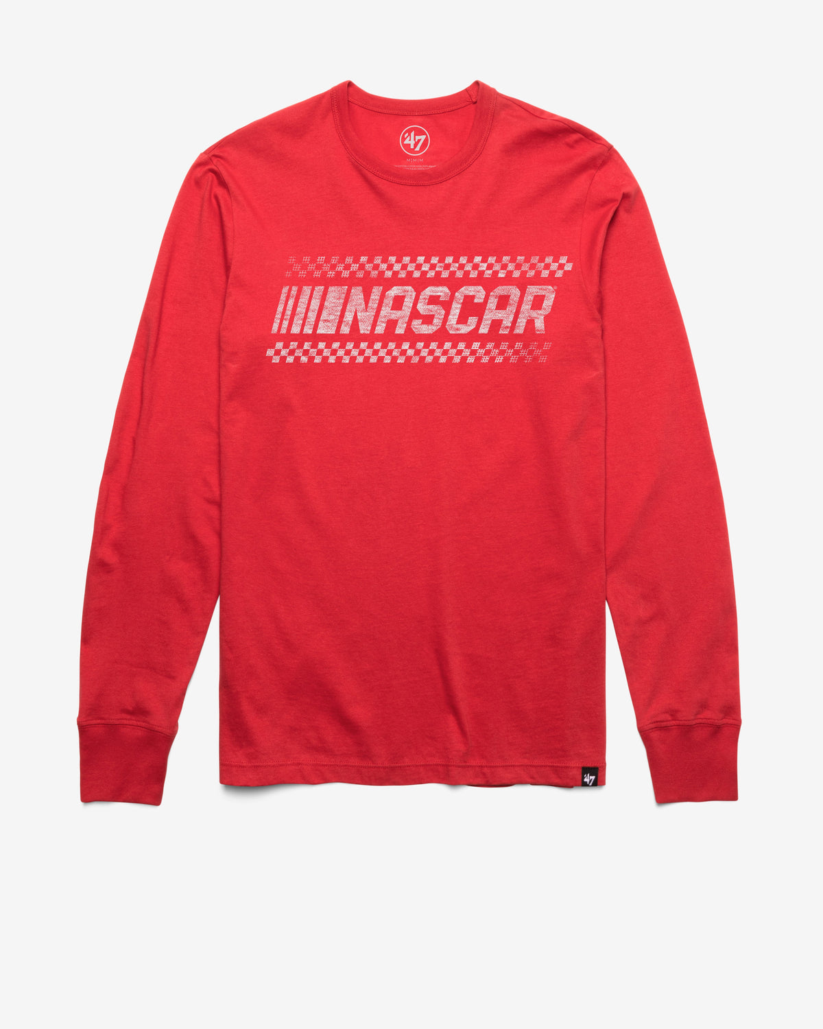 NASCAR CHECKERED PRIME '47 FRANKLIN LONG SLEEVE TEE RACER RED