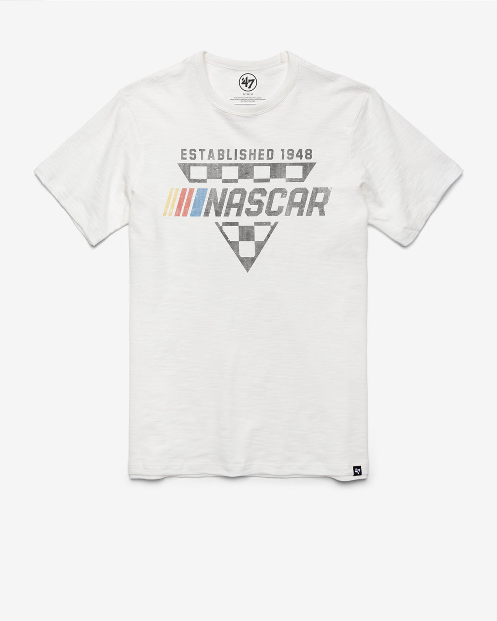 NASCAR TRI CHECK '47 SCRUM TEE WHITE WASH