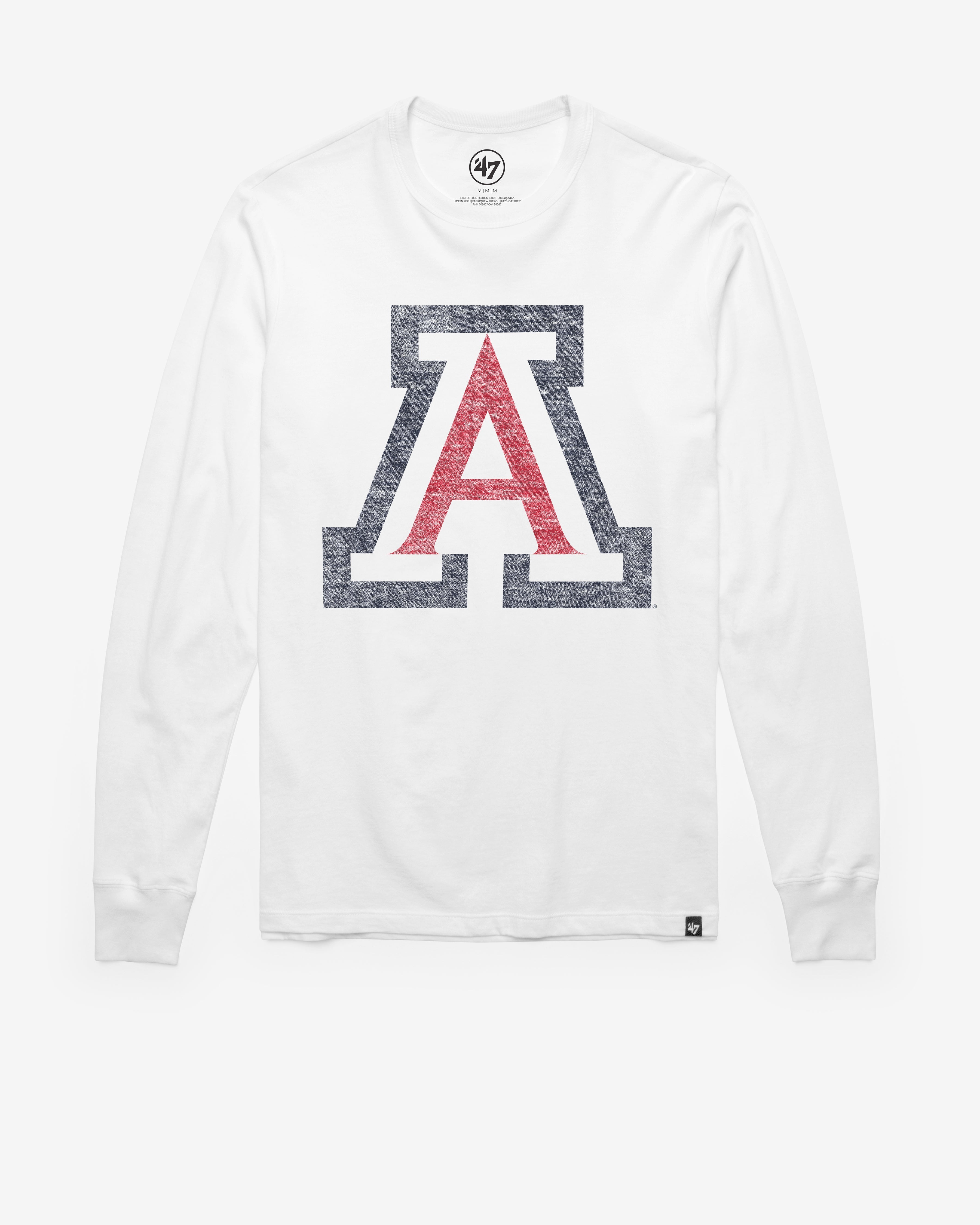 ARIZONA WILDCATS PREMIER '47 FRANKLIN LONG SLEEVE WHITE WASH