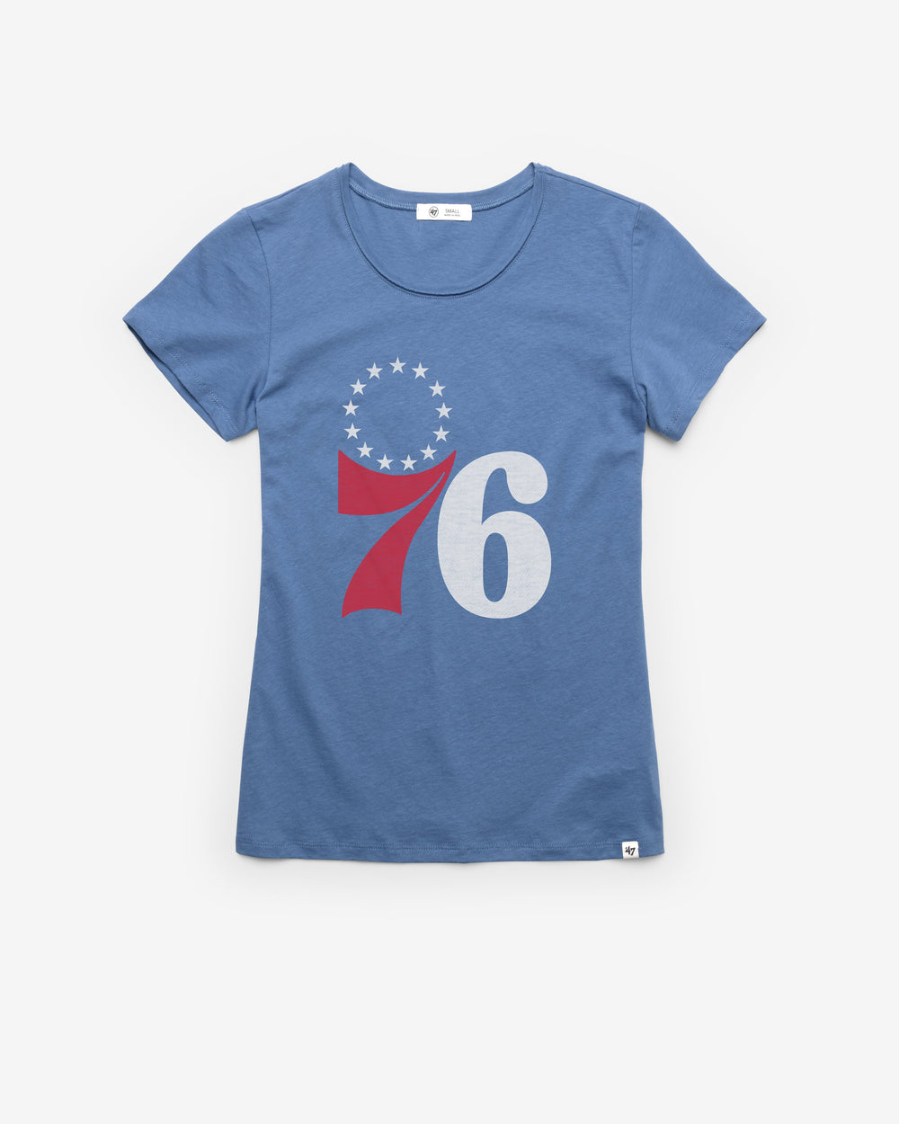 PHILADELPHIA 76ERS PREMIER '47 FRANKIE TEE WOMENS CADET BLUE