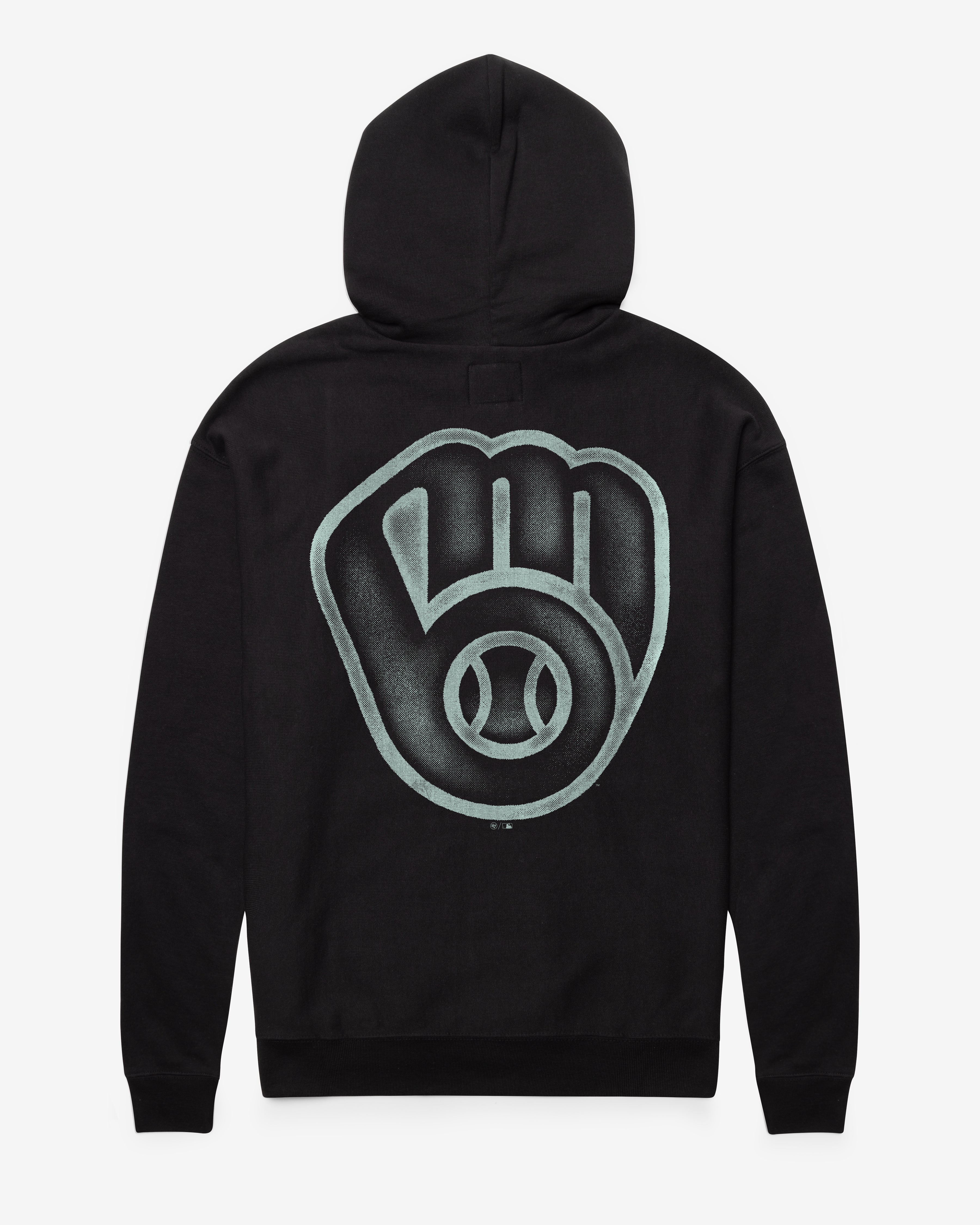 MILWAUKEE BREWERS MONOGRAM BACKER '47 FOUNDATION HOOD FLINT BLACK